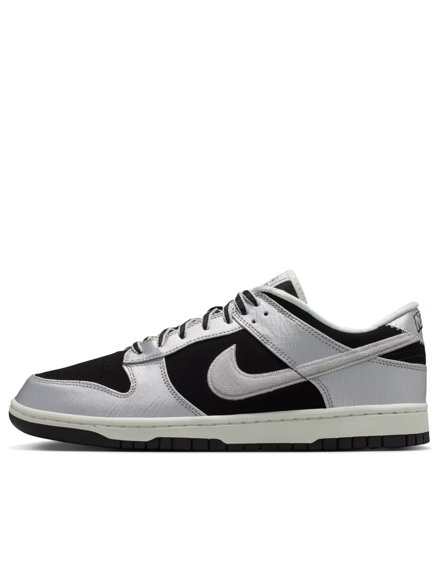 Мужские кроссовки с кожаным верхом Nike Dunk Low Retro Metallic Silver Black — изображение 1 из 6, серебряный
