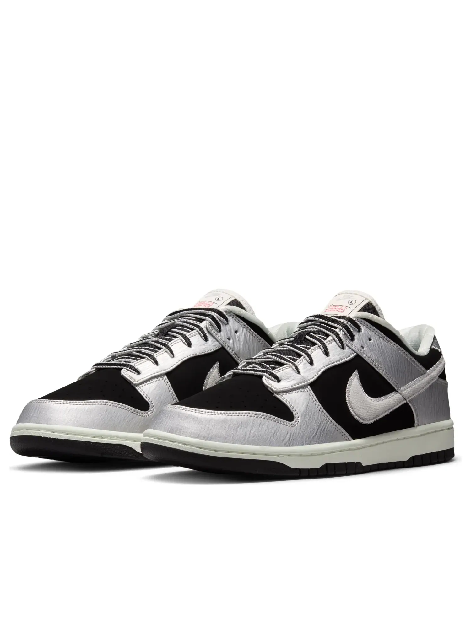 Мужские кроссовки с кожаным верхом Nike Dunk Low Retro Metallic Silver Black — изображение 2 из 6, серебряный