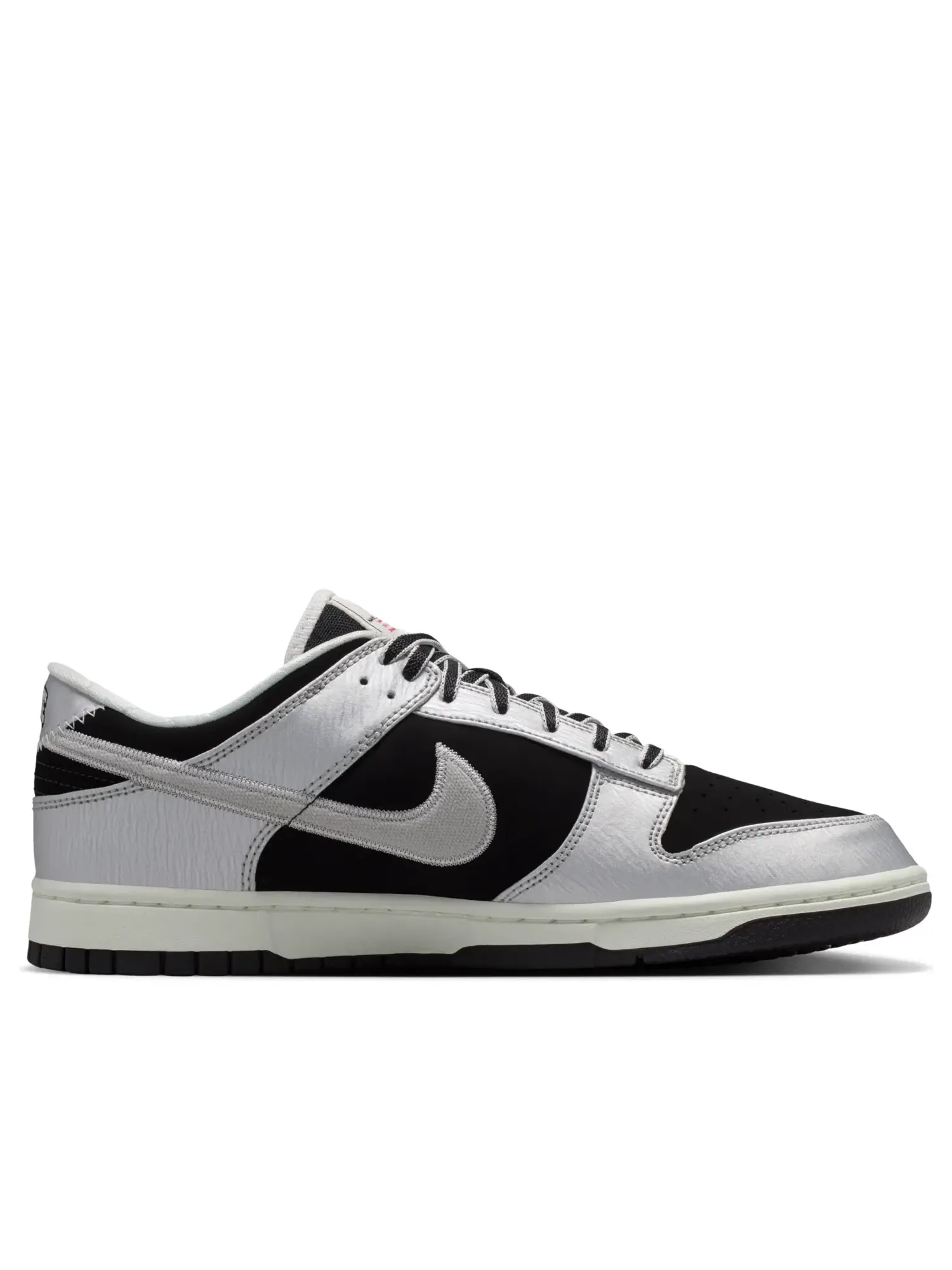 Мужские кроссовки с кожаным верхом Nike Dunk Low Retro Metallic Silver Black — изображение 6 из 6, серебряный