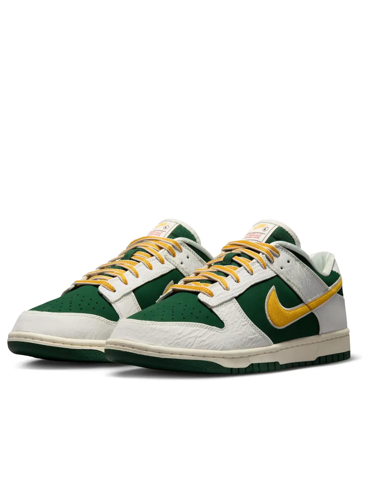 Мужские кроссовки с низким верхом Nike Dunk Low Retro Sail University Gold Fir — изображение 2 из 6, зеленый