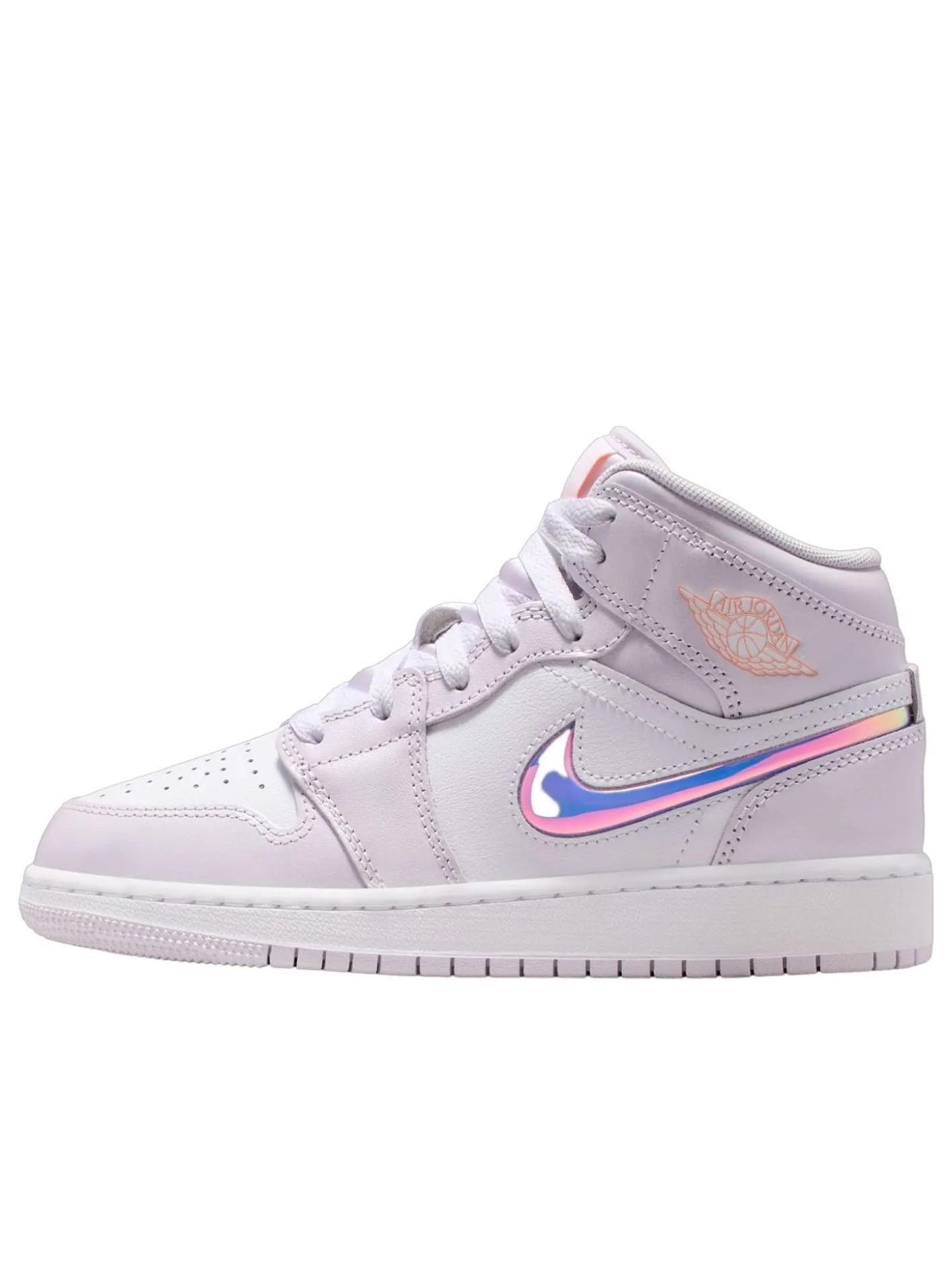 Кроссовки (GS) Air Jordan 1 Mid 'Barely Grape White' — изображение 1 из 6, фиолетовый