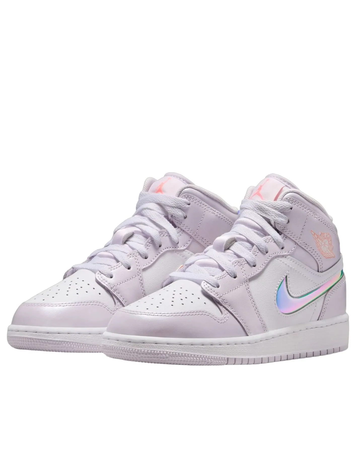 Кроссовки (GS) Air Jordan 1 Mid 'Barely Grape White' — изображение 3 из 6, фиолетовый