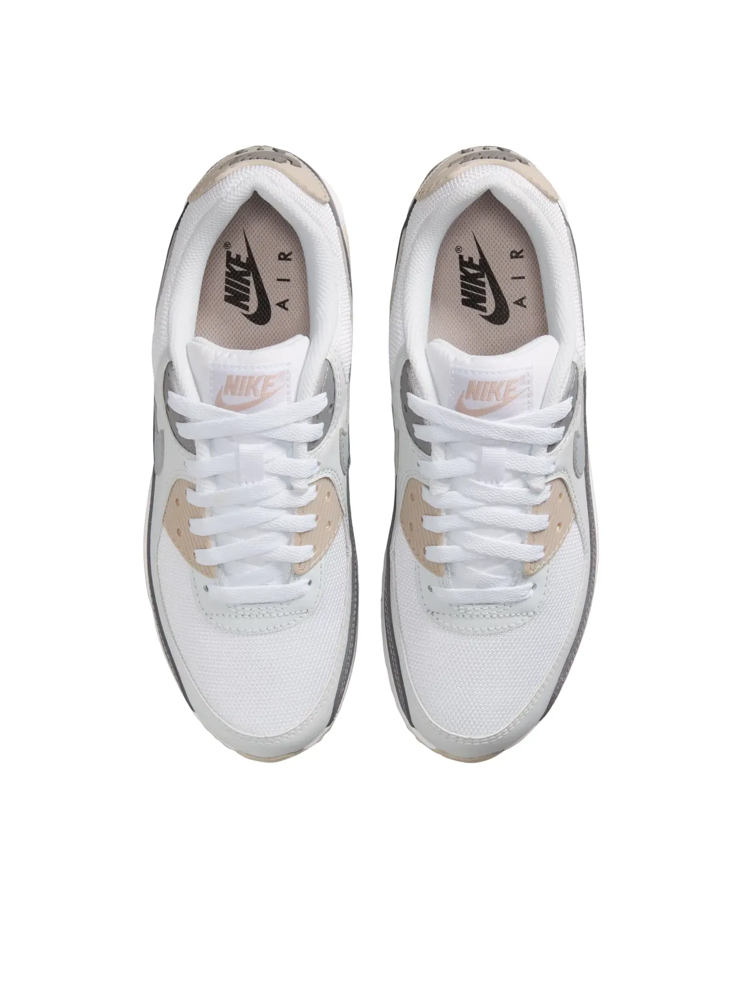 Женские кроссовки с низким верхом Nike Air Max 90 Cream Wolf Grey — изображение 3 из 7, серый