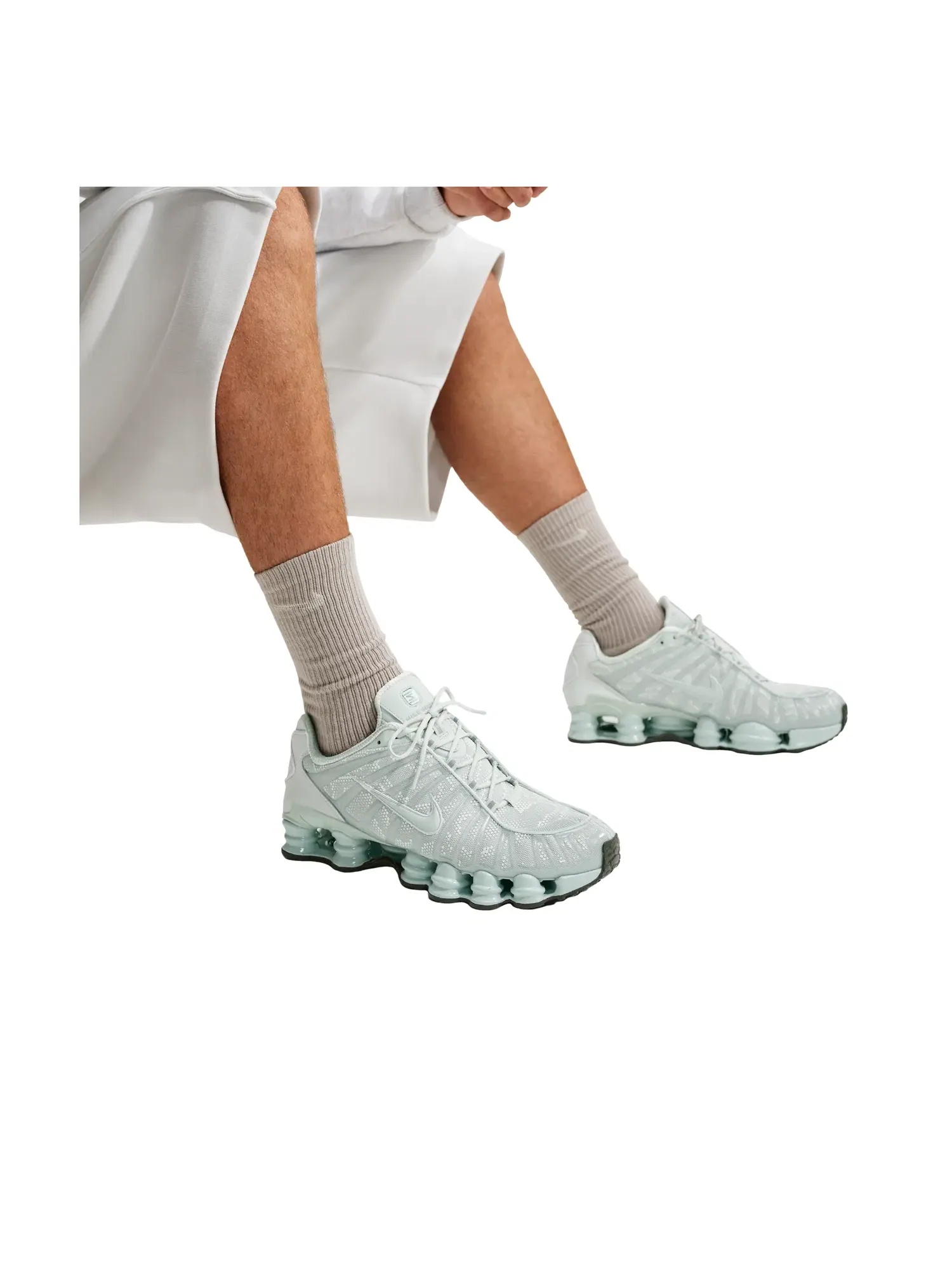 Мужские кроссовки с шнуровкой Shox TL Nike — изображение 9 из 9, серебряный