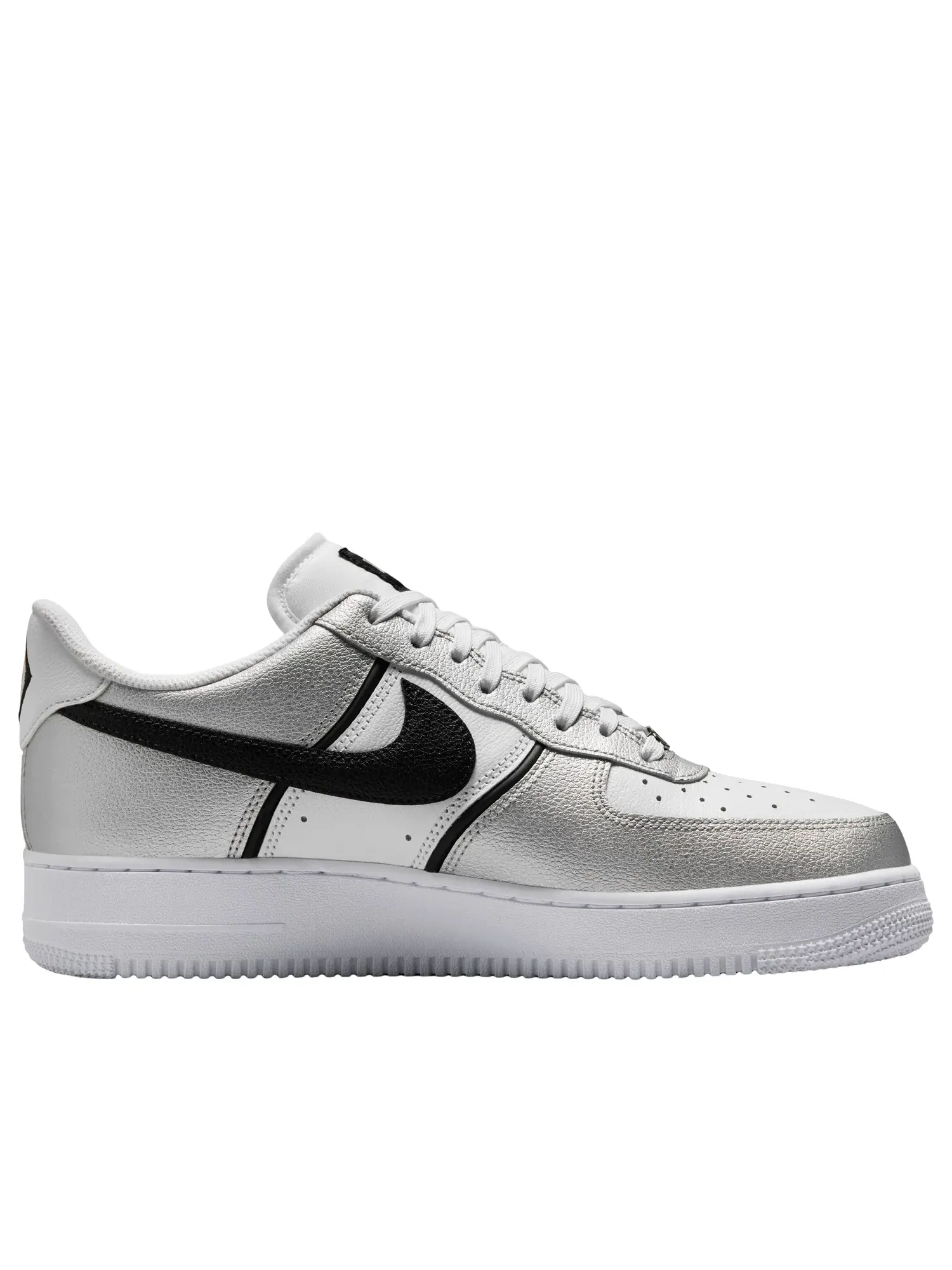 Мужские кроссовки с кожаным верхом Air Force 1 '07 LV8 Metallic Silver White Coconut Milk Nike — изображение 2 из 7