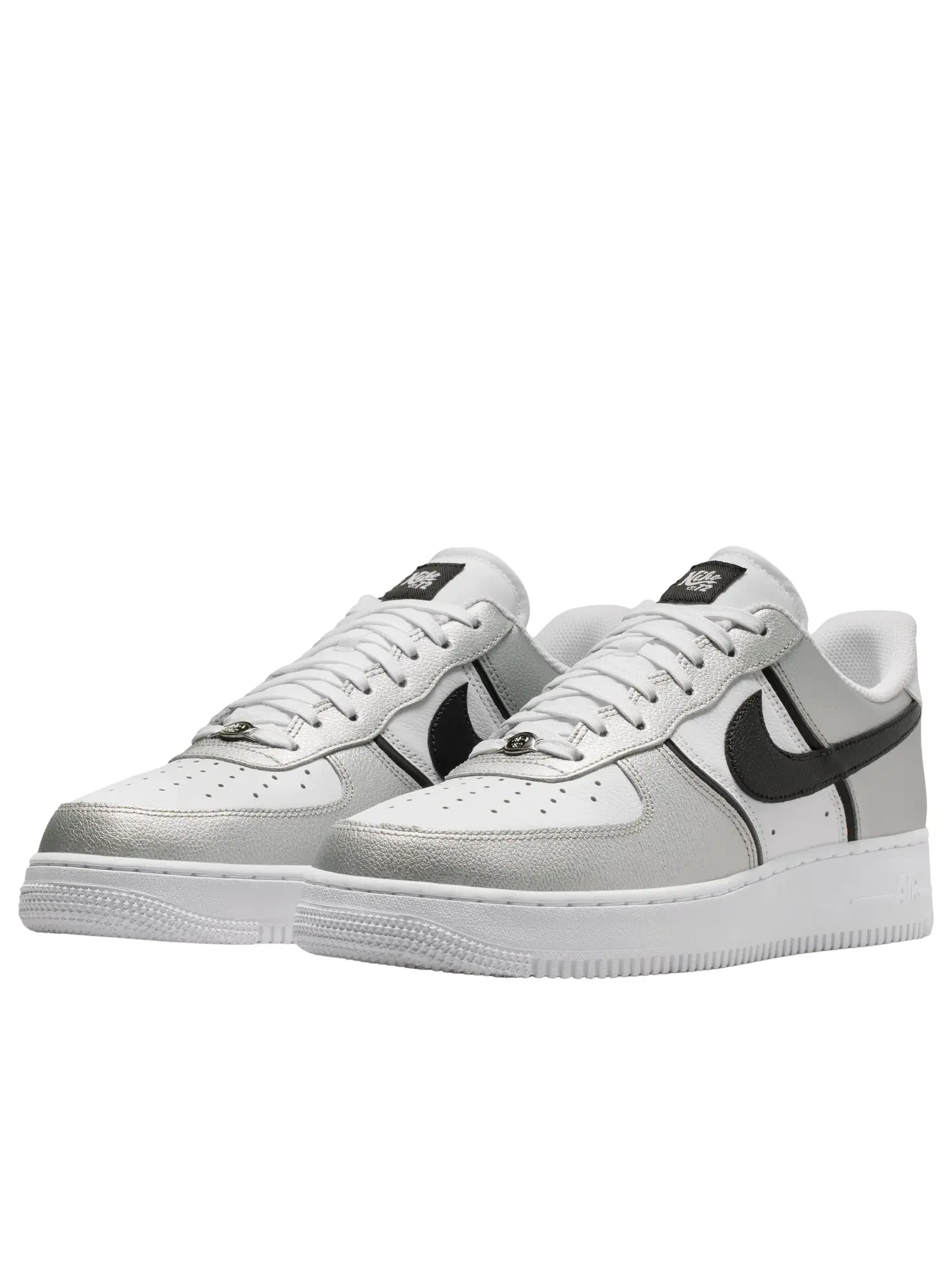 Мужские кроссовки с кожаным верхом Air Force 1 '07 LV8 Metallic Silver White Coconut Milk Nike — изображение 5 из 7
