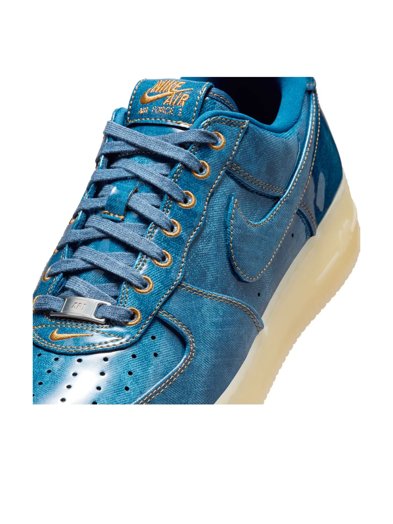 Мужские кроссовки с джинсовым верхом Nike Air Force 1 Low Patent Denim — изображение 6 из 7, синий
