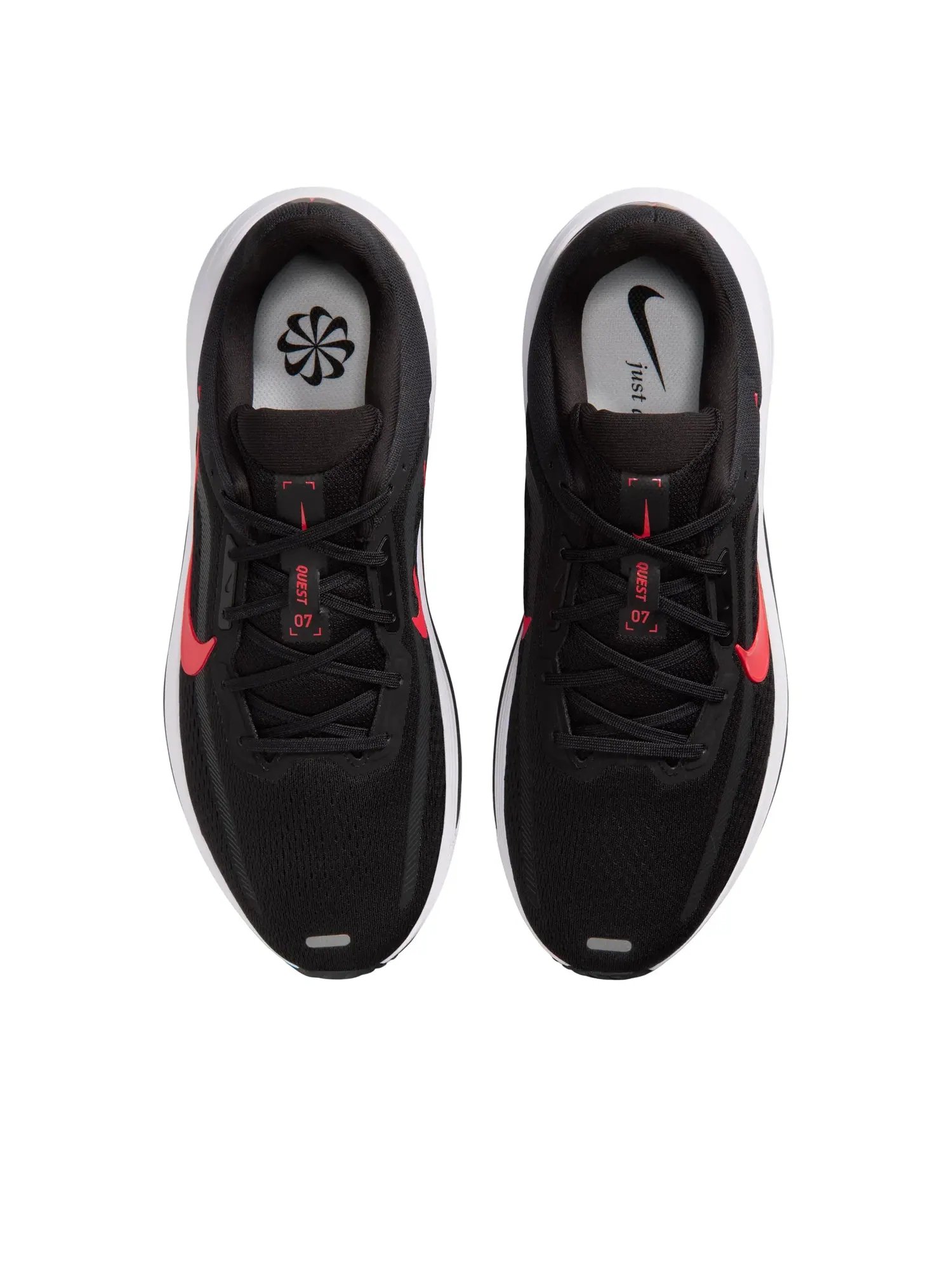 Мужские кроссовки для бега с шнуровкой Nike Quest 7 Black White Red Orbit — изображение 3 из 7, черный