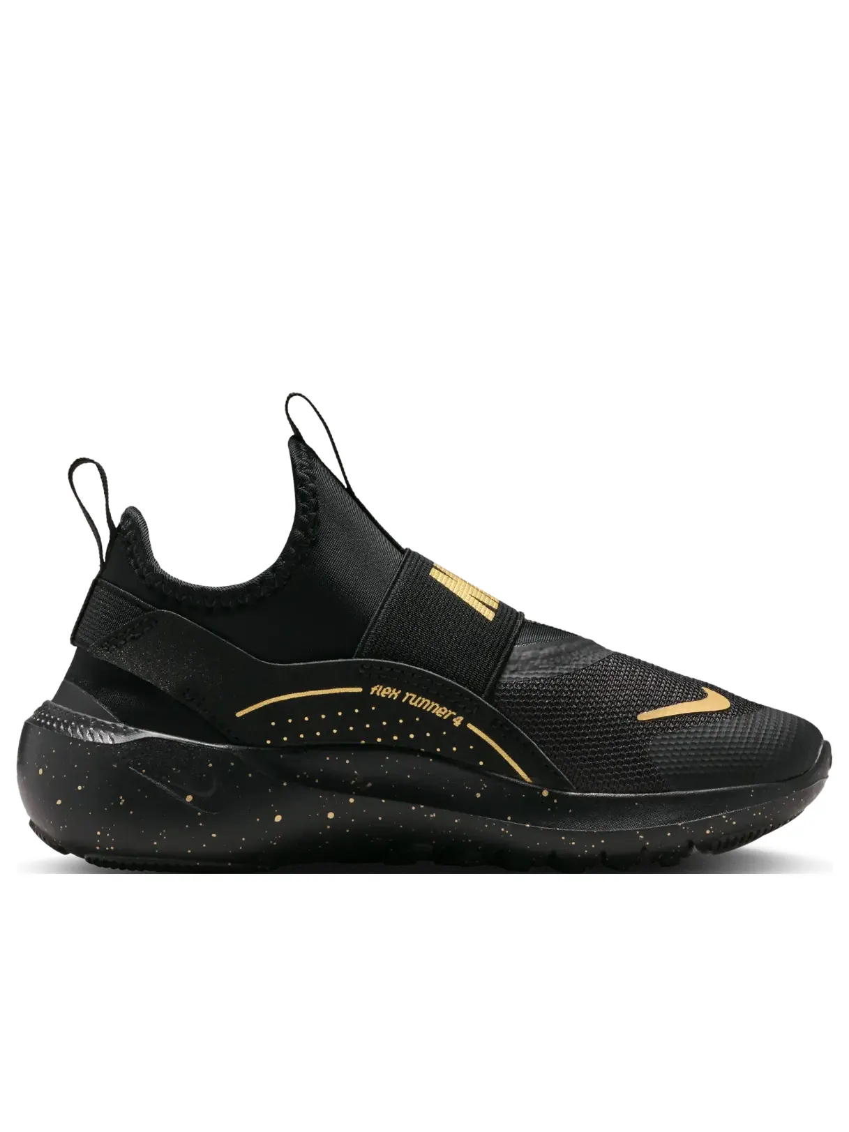Кроссовки (PS) Nike Flex Runner 4 'Black Metallic Gold' — изображение 6 из 6, черный