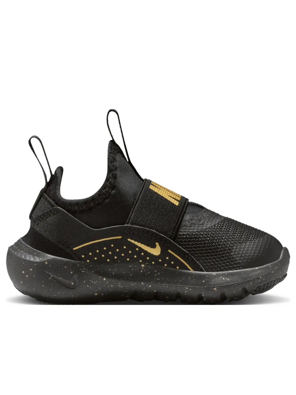Кроссовки (TD) Nike Flex Runner 4 'Black Metallic Gold' — изображение 2 из 6, черный