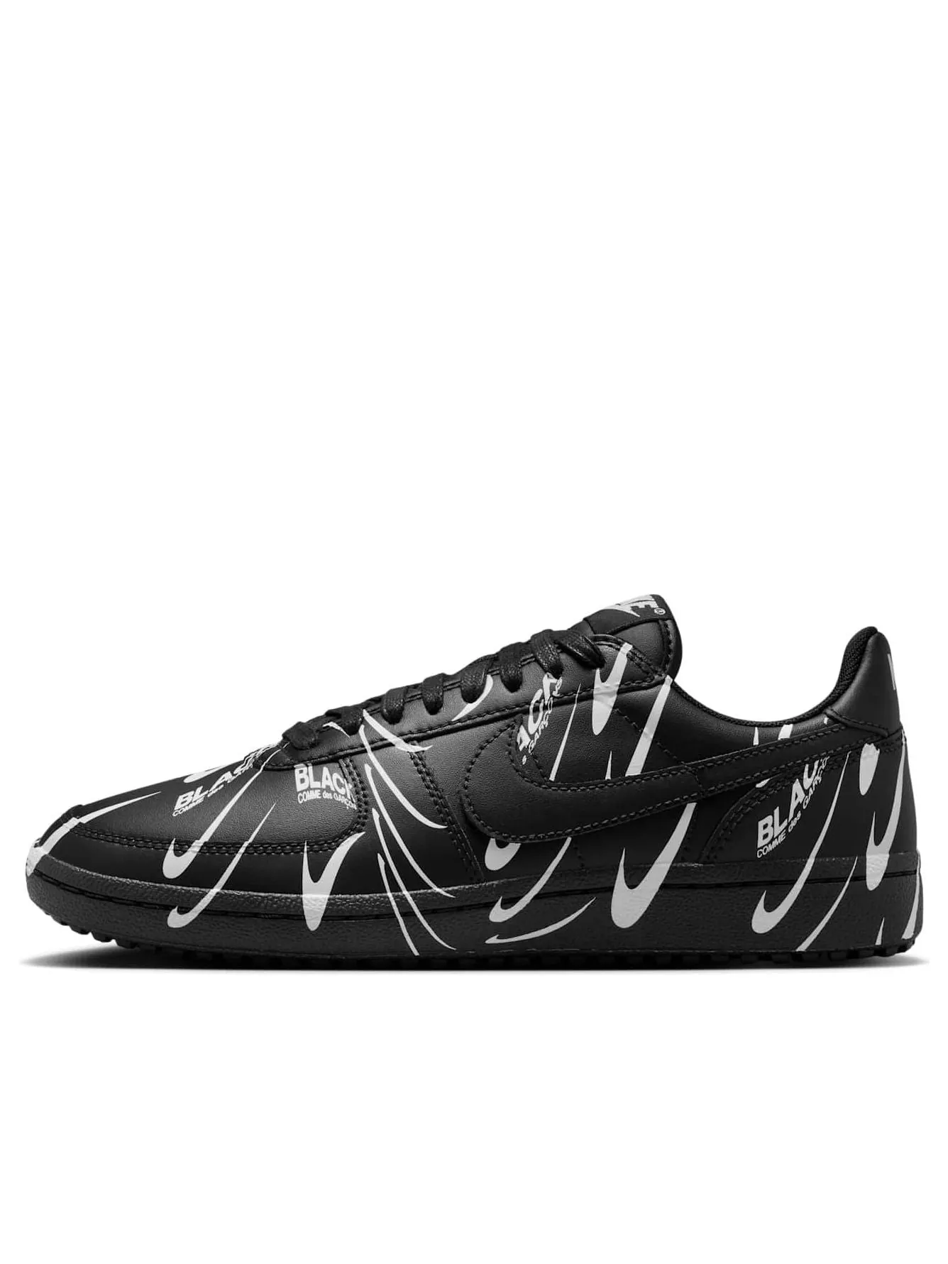 Кроссовки (WMNS) Nike x Comme des Garons Field General '82 'Black White All-Over Print' — изображение 1 из 6, черный