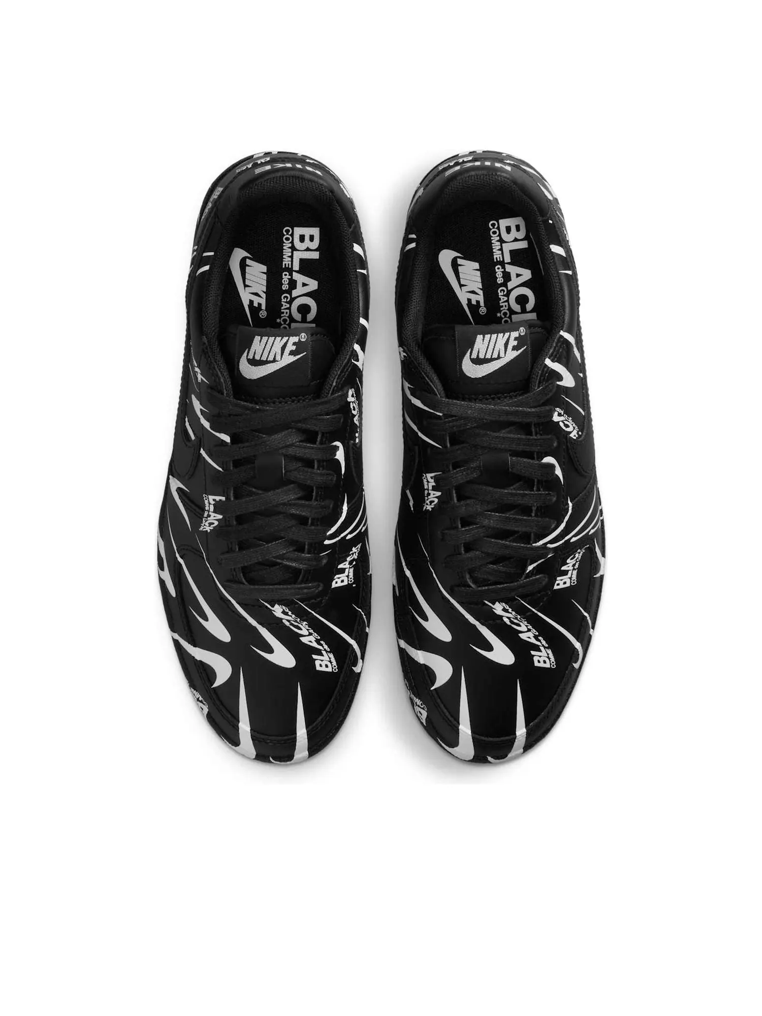 Кроссовки (WMNS) Nike x Comme des Garons Field General '82 'Black White All-Over Print' — изображение 2 из 6, черный