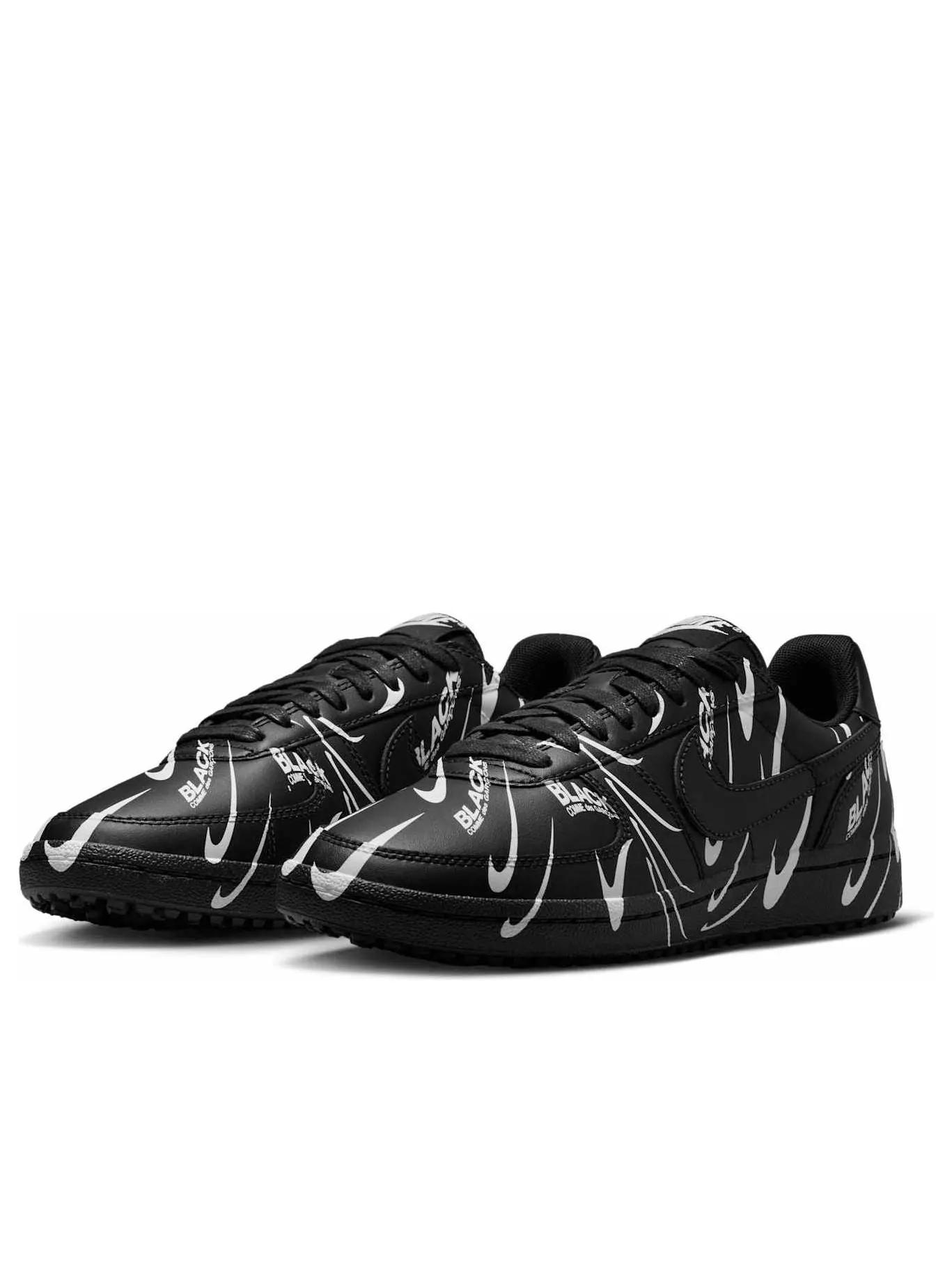 Кроссовки (WMNS) Nike x Comme des Garons Field General '82 'Black White All-Over Print' — изображение 4 из 6, черный