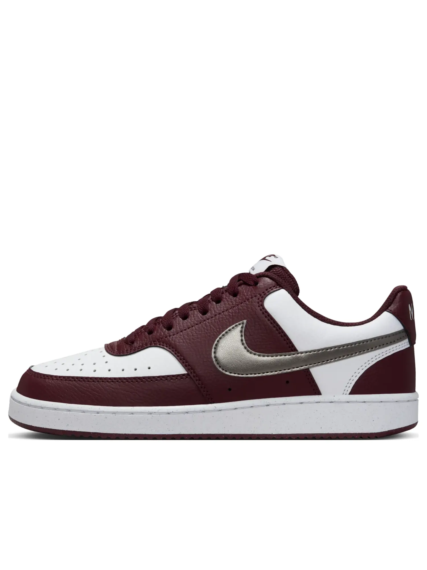 Кроссовки (WMNS) Nike Court Vision Low 'White Metallic Pewter Burgundy' — изображение 1 из 7, белый