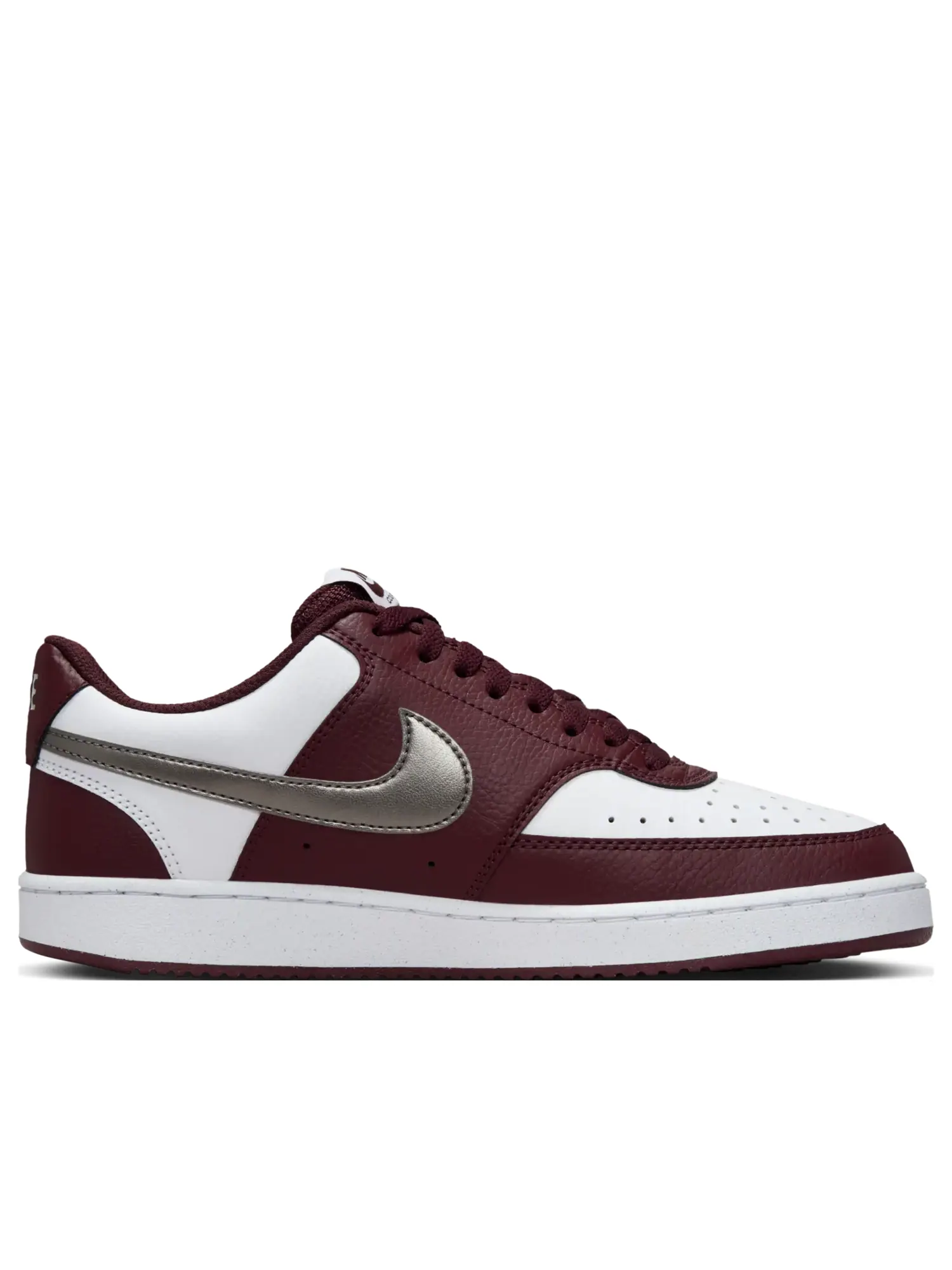 Кроссовки (WMNS) Nike Court Vision Low 'White Metallic Pewter Burgundy' — изображение 2 из 7, белый