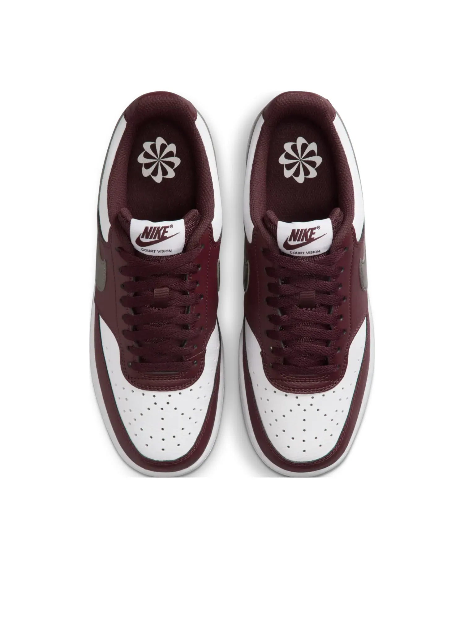 Кроссовки (WMNS) Nike Court Vision Low 'White Metallic Pewter Burgundy' — изображение 4 из 7, белый