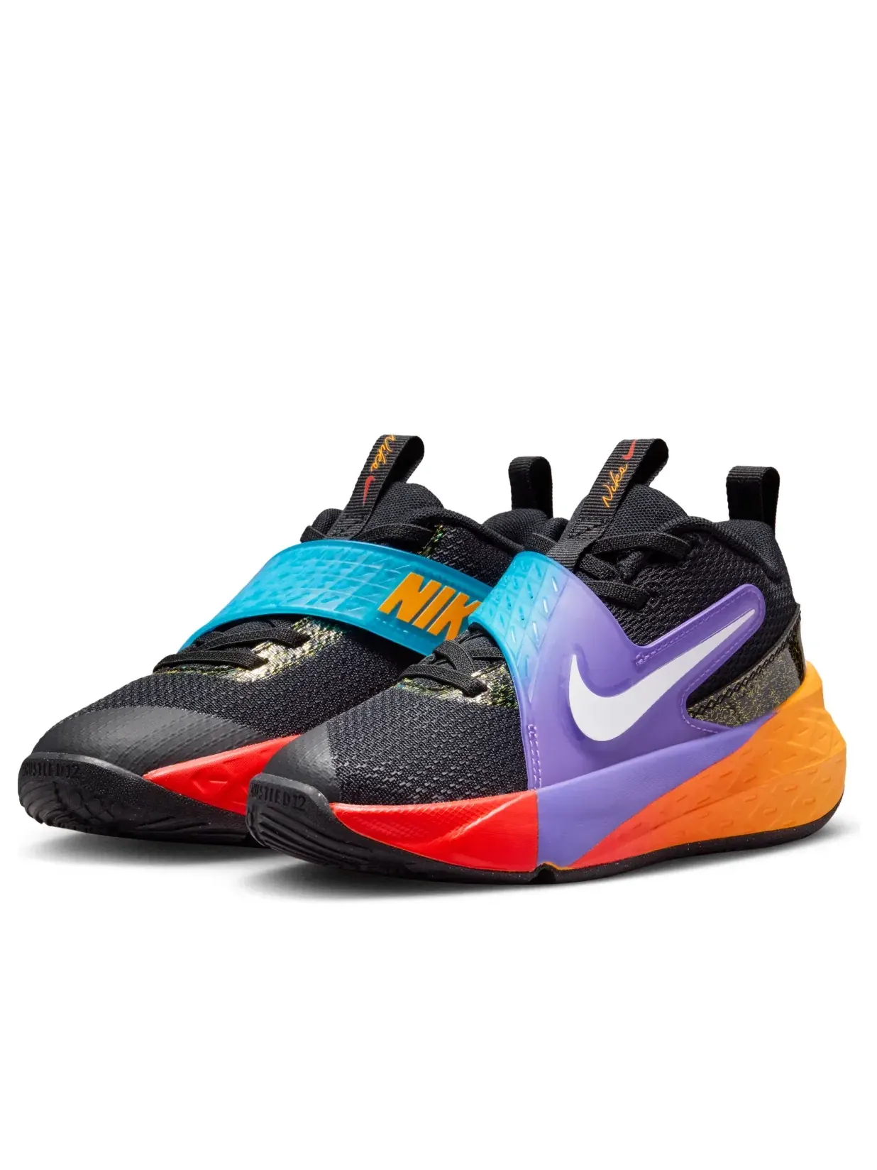 Детские кроссовки с шнуровкой Team Hustle D Nike — изображение 2 из 6, черный
