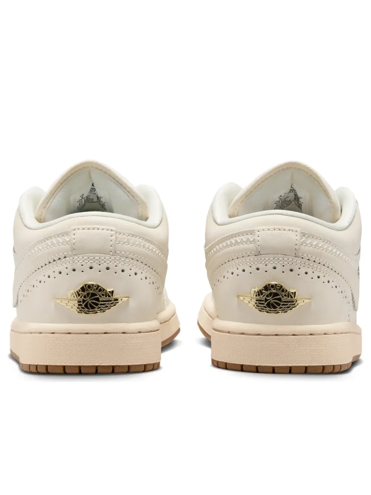 Женские кроссовки с кожаным верхом Air Jordan 1 Low Brogue Soft Pearl — изображение 3 из 6, бежевый