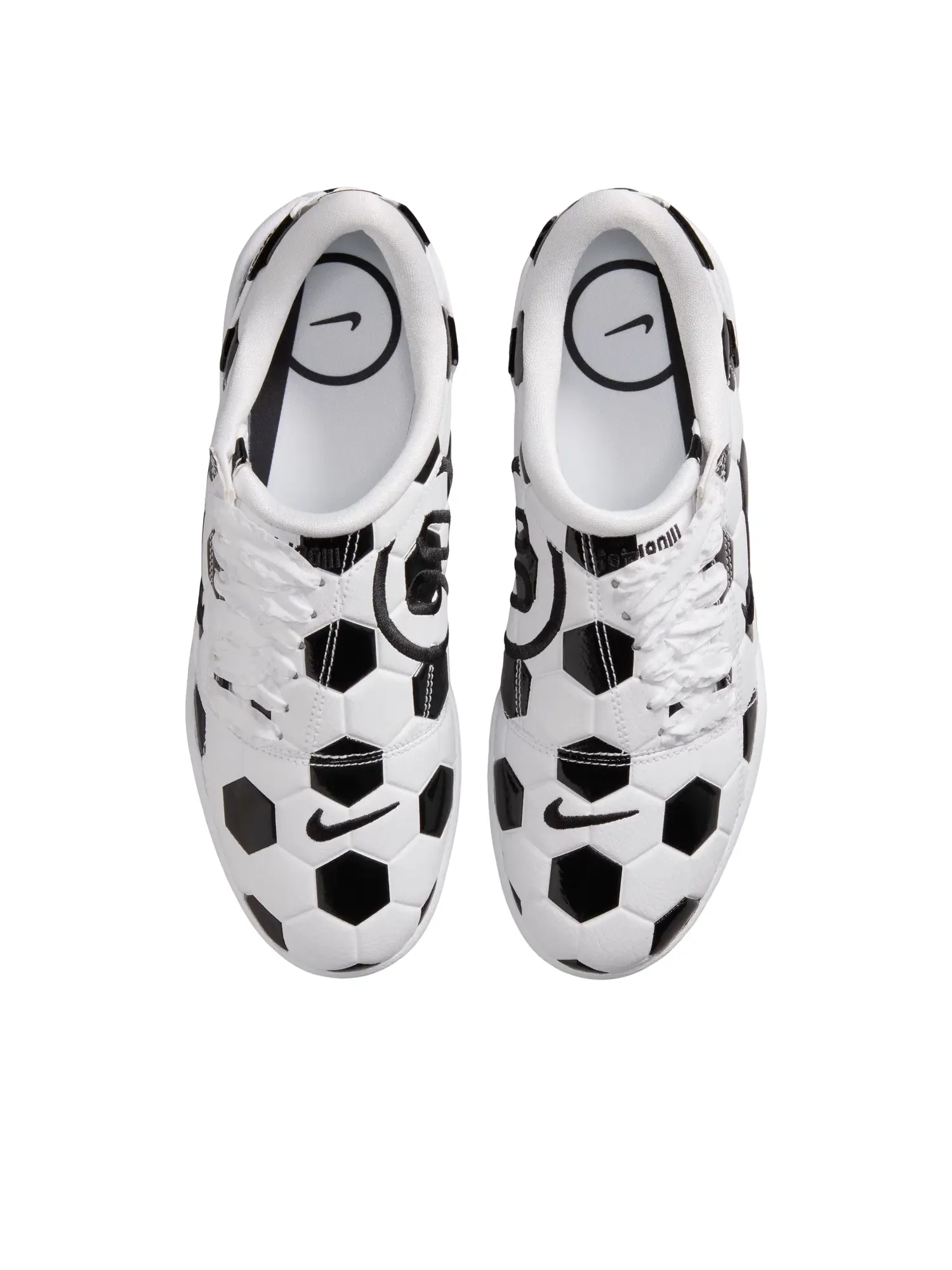 Женские кроссовки с кожаным верхом Nike Total 90 Soccer Ball - White Black — изображение 3 из 7, белый
