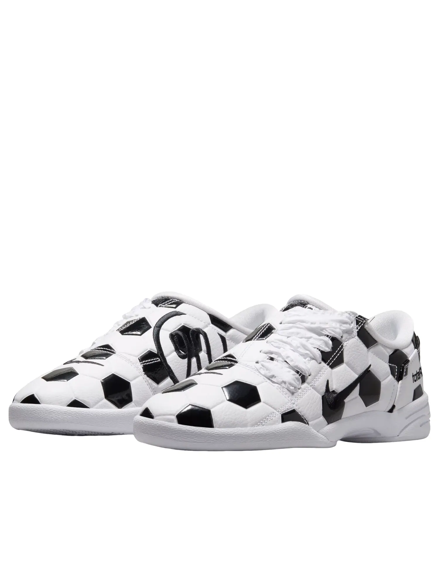 Женские кроссовки с кожаным верхом Nike Total 90 Soccer Ball - White Black — изображение 5 из 7, белый