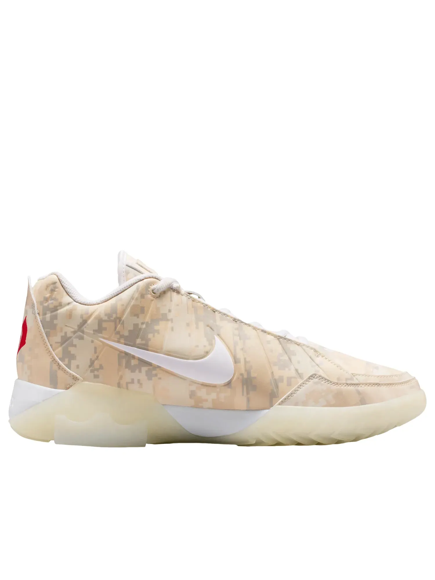 Мужские кроссовки для баскетбола с шнуровкой модель Bronny James Camo Nike — изображение 6 из 6, бежевый
