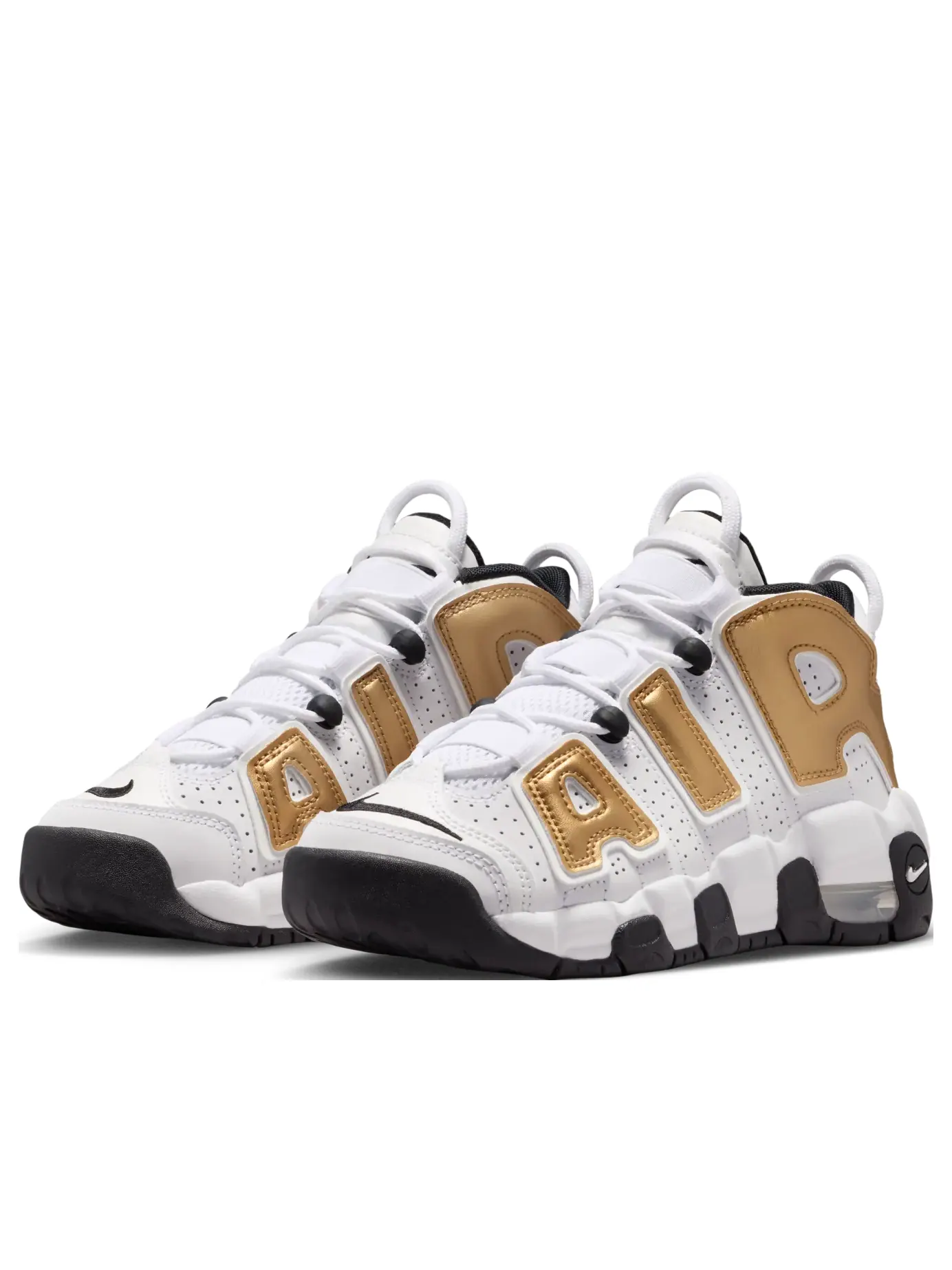 Кроссовки (GS) Nike Air More Uptempo 'White Metallic Gold Black' — изображение 3 из 7, белый