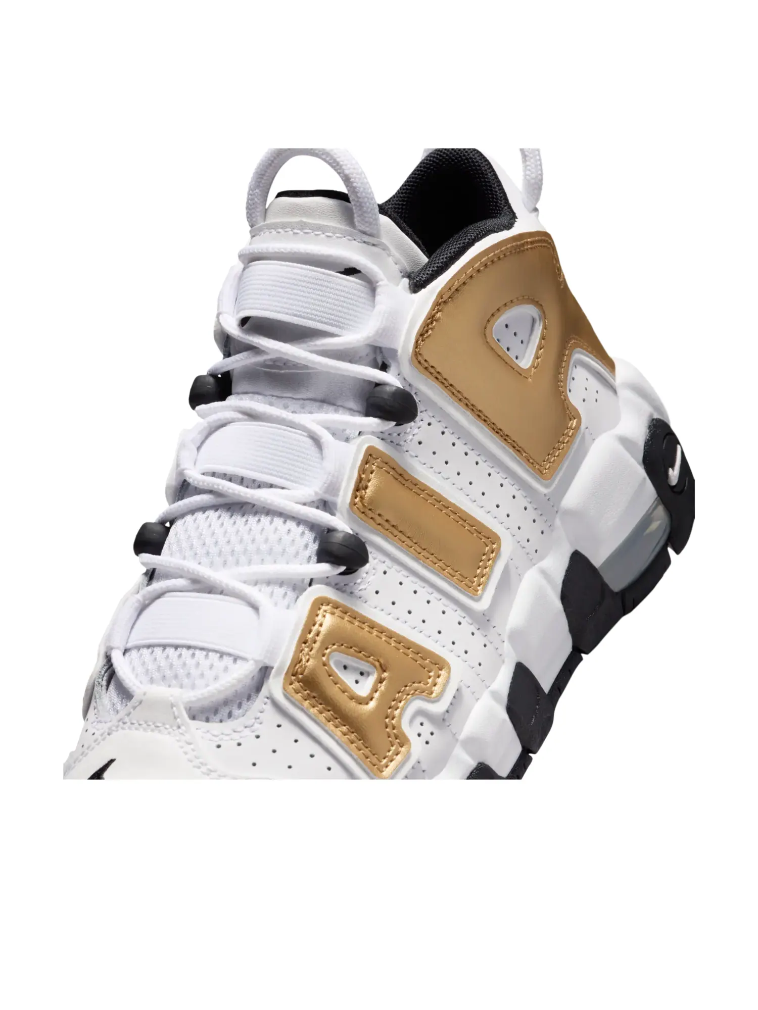 Кроссовки (GS) Nike Air More Uptempo 'White Metallic Gold Black' — изображение 7 из 7, белый