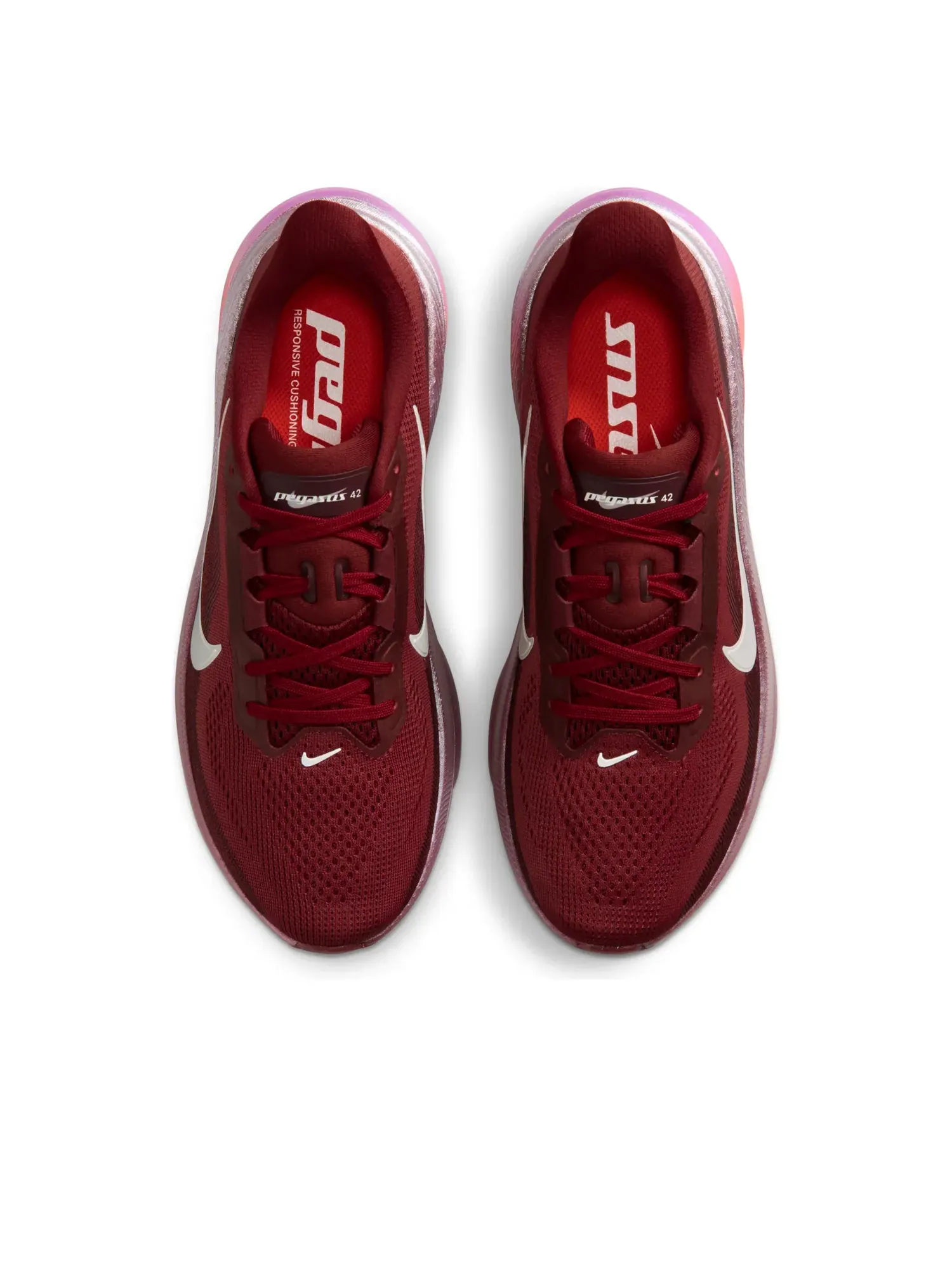 Кроссовки (WMNS) Nike Air Zoom Pegasus 42 'Team Red Bordeaux Pearl Pink' — изображение 3 из 6, красный
