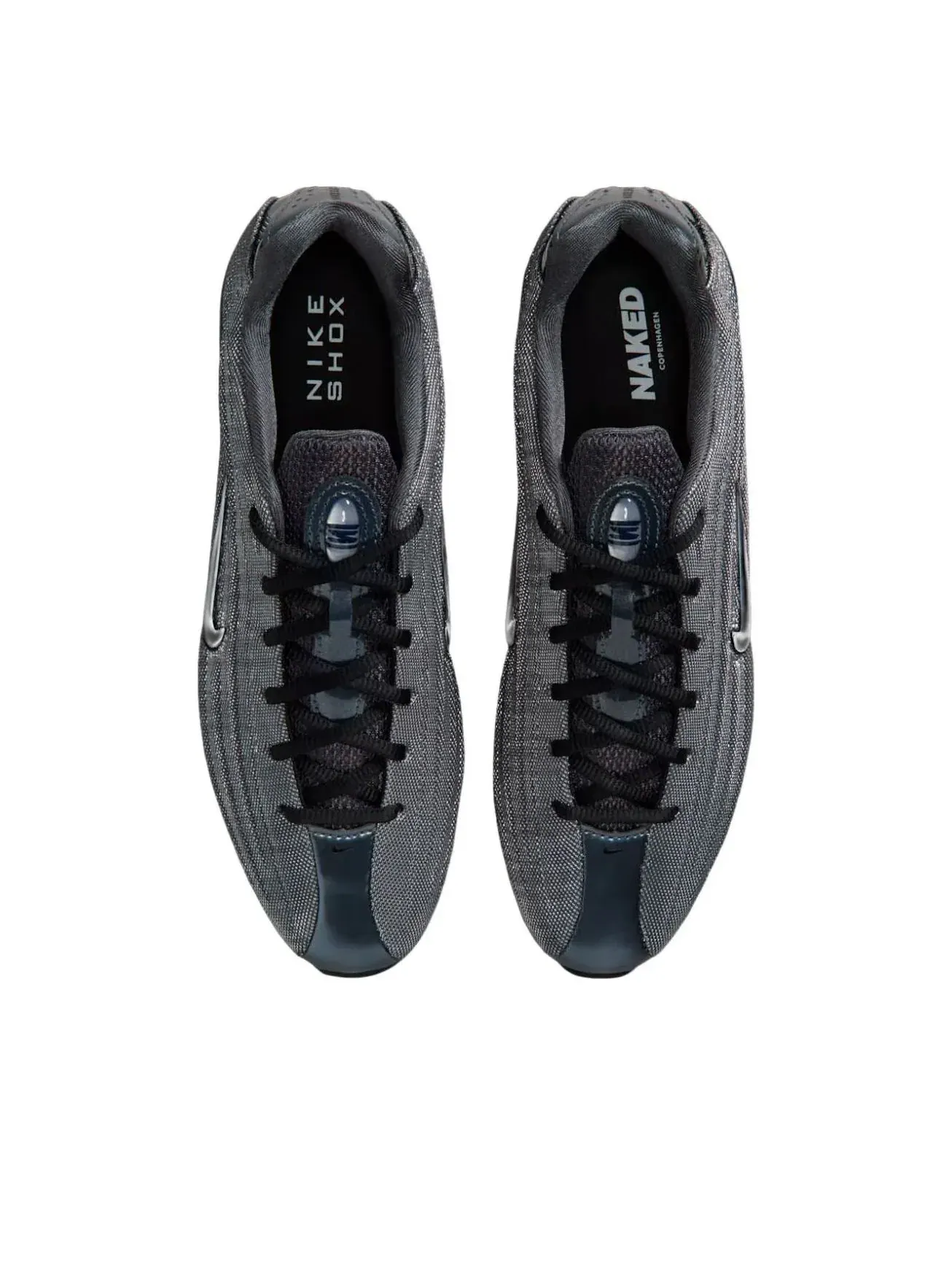 Кроссовки (WMNS) Nike x Naked Copenhagen Shox Z 'Metallic Hematite Wolf Grey' — изображение 3 из 6, серый