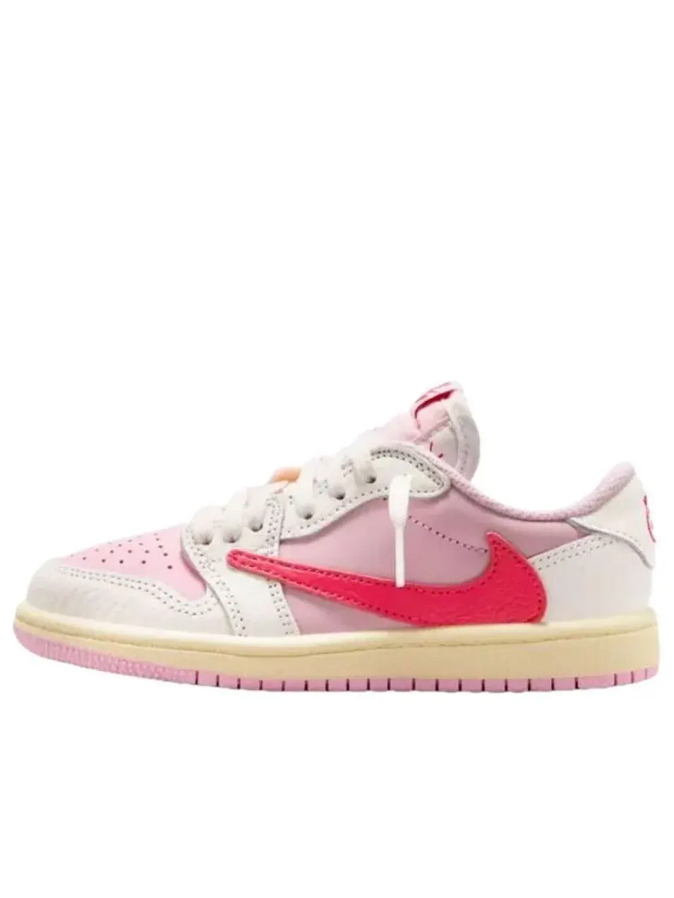 Кроссовки Air Jordan x Travis Scott 1 Retro Low OG 'Sail Tropical Pink' IQ7605-101 — изображение 1 из 5, розовый