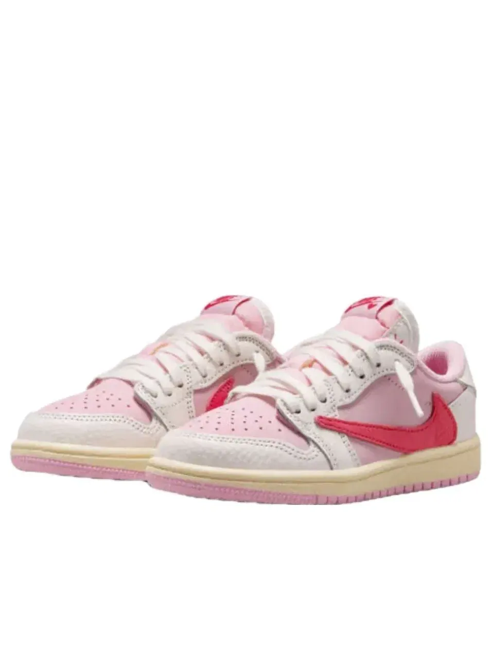Кроссовки Air Jordan x Travis Scott 1 Retro Low OG 'Sail Tropical Pink' IQ7605-101 — изображение 2 из 5, розовый