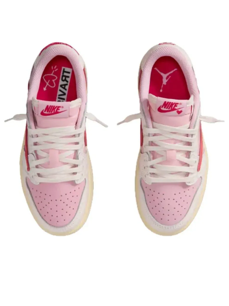 Кроссовки Air Jordan x Travis Scott 1 Retro Low OG 'Sail Tropical Pink' IQ7605-101 — изображение 3 из 5, розовый
