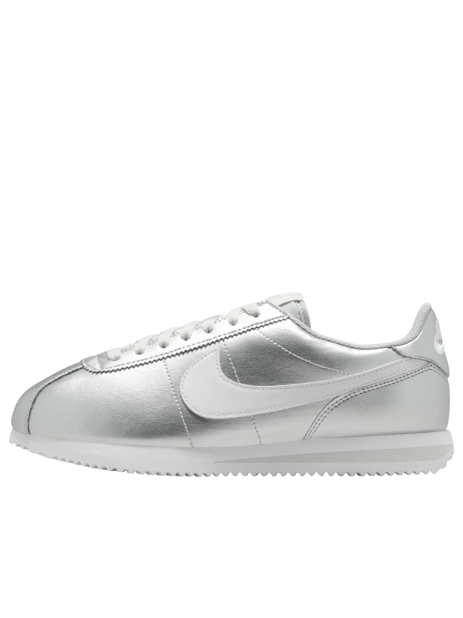Кроссовки (WMNS) Nike Cortez 'Metallic Silver Grey Fog White' — изображение 1 из 6, серебряный