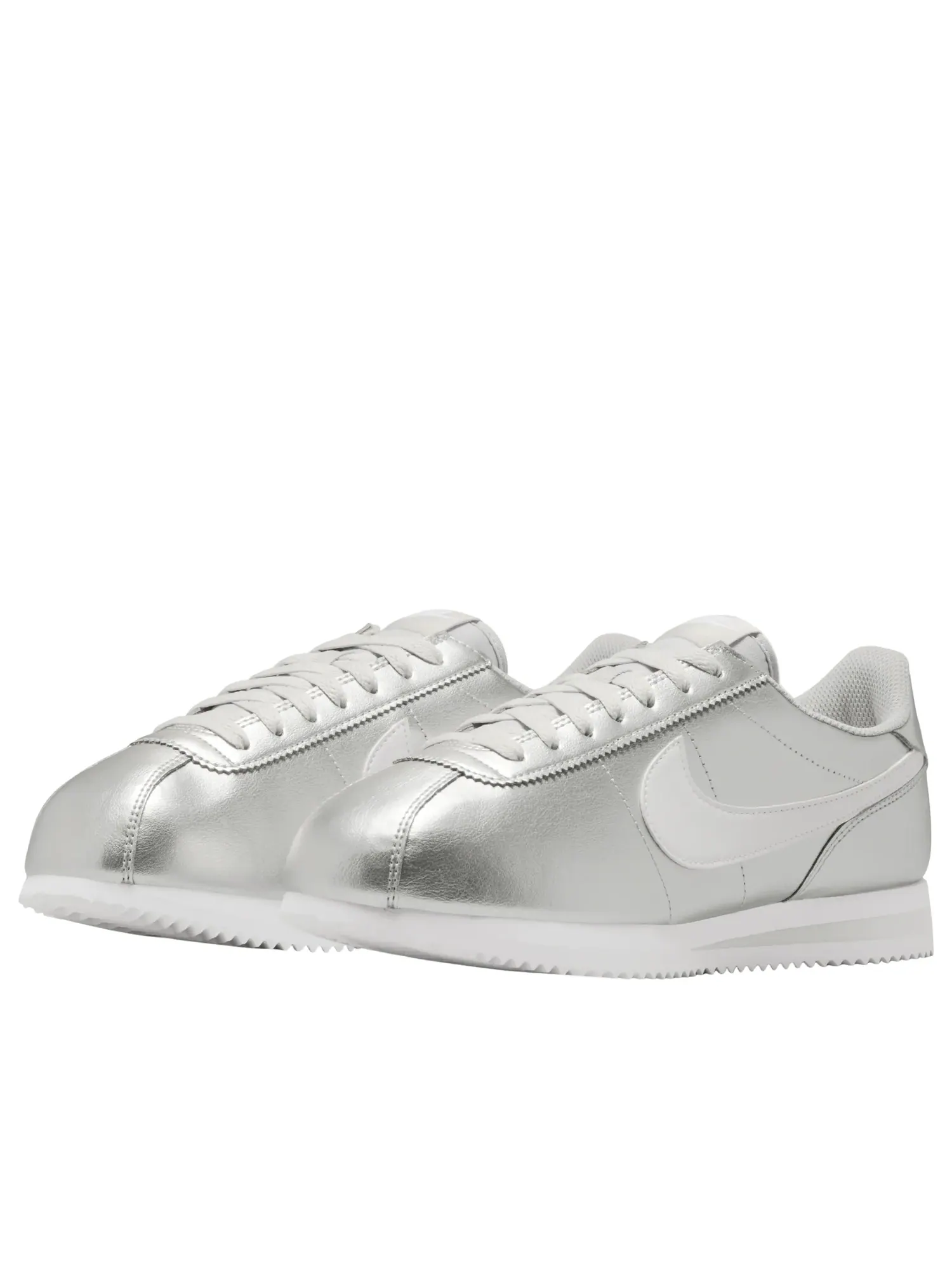 Кроссовки (WMNS) Nike Cortez 'Metallic Silver Grey Fog White' — изображение 4 из 6, серебряный
