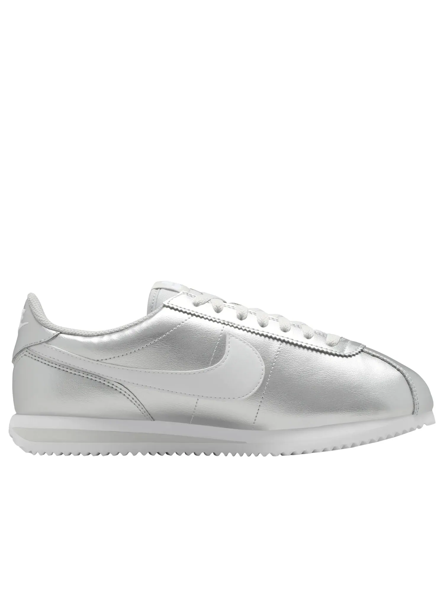 Кроссовки (WMNS) Nike Cortez 'Metallic Silver Grey Fog White' — изображение 6 из 6, серебряный