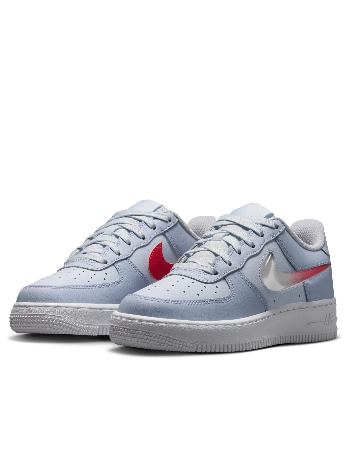 Детские кроссовки Nike Air Force 1 Football Grey Ghost Tropical Pink — изображение 5 из 7, серый