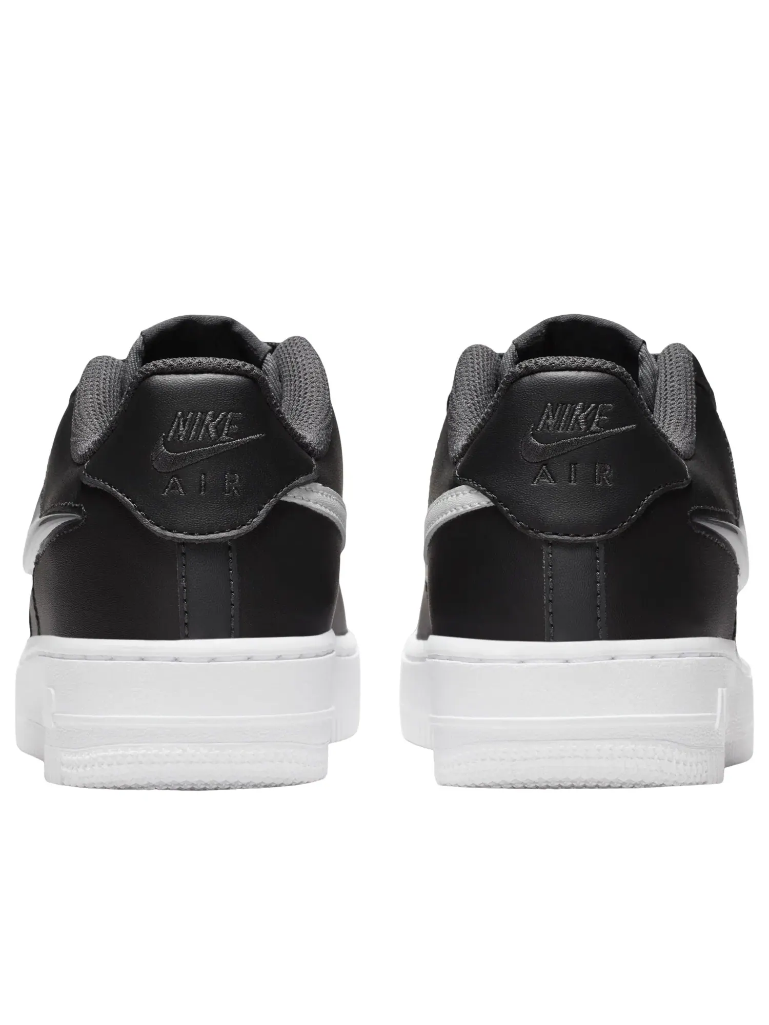 Детские кроссовки Nike Air Force 1 с кожаным верхом Dark Smoke Grey Black White — изображение 4 из 7, черный