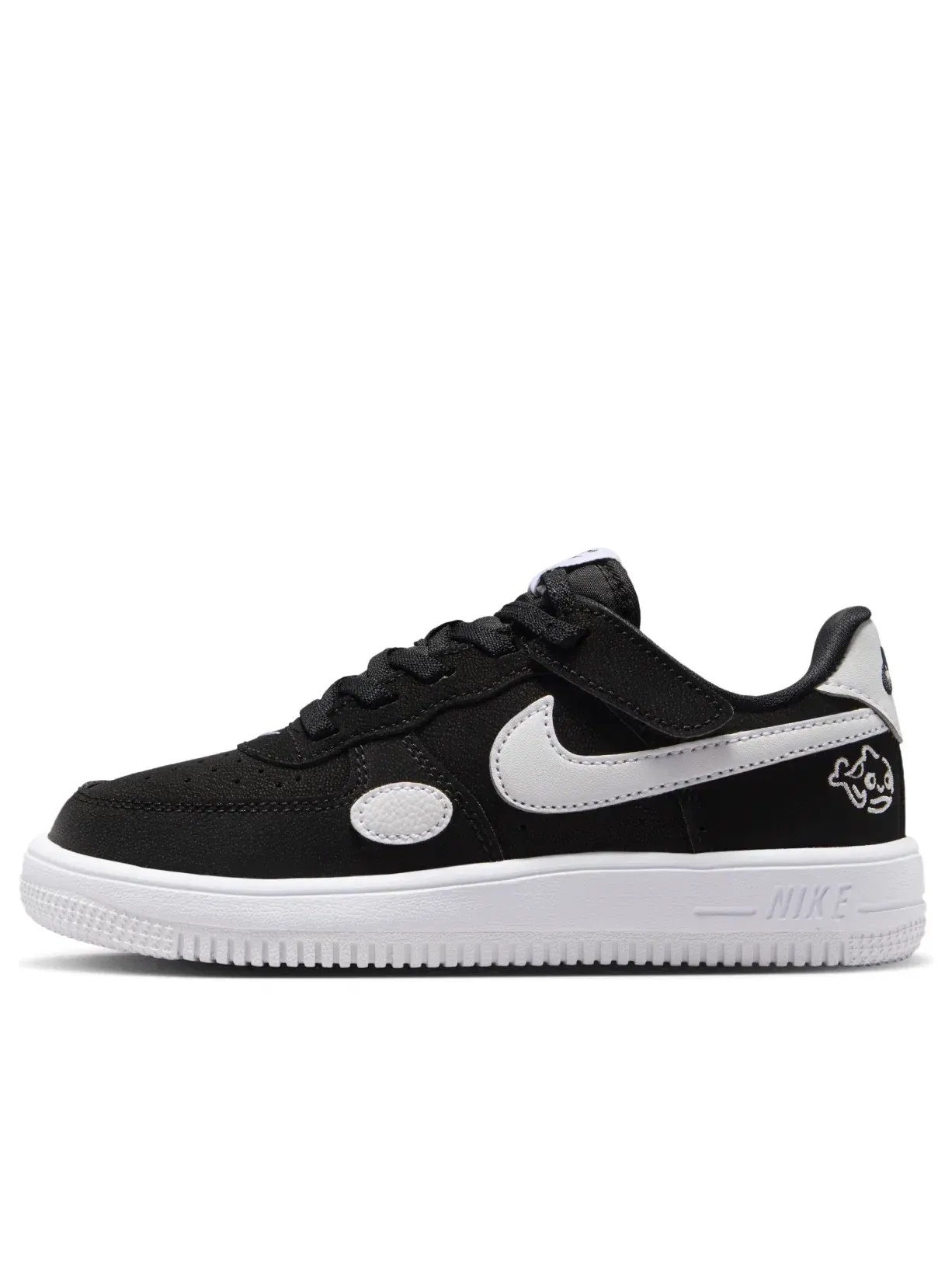 Детские кроссовки с шнуровкой Nike Air Force 1 Low Black White — изображение 1 из 6, черный