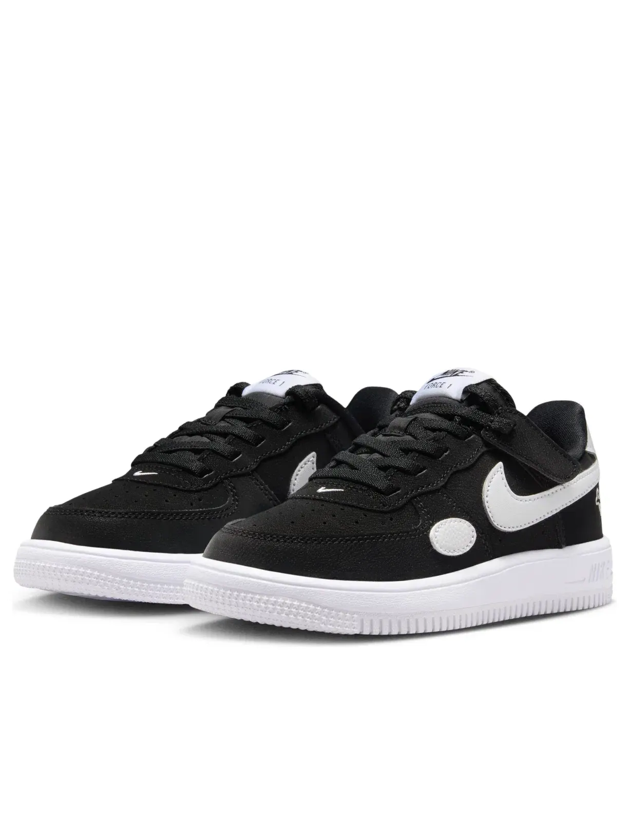 Детские кроссовки с шнуровкой Nike Air Force 1 Low Black White — изображение 2 из 6, черный