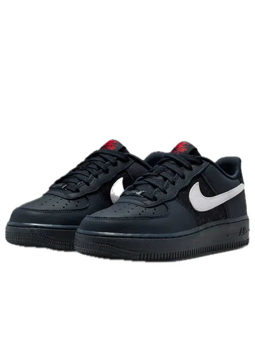 Детские кроссовки на шнуровке с кожаным верхом Nike Air Force 1 — изображение 2 из 6, черный
