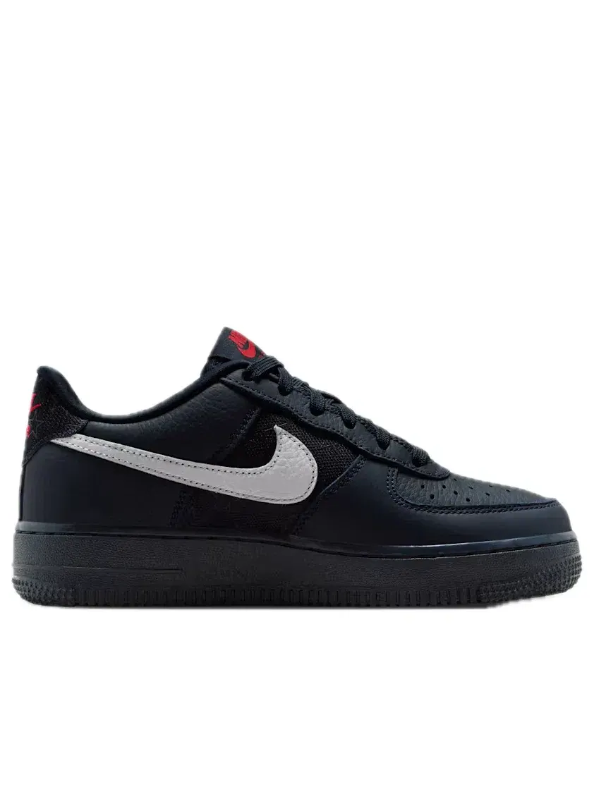 Детские кроссовки на шнуровке с кожаным верхом Nike Air Force 1 — изображение 5 из 6, черный