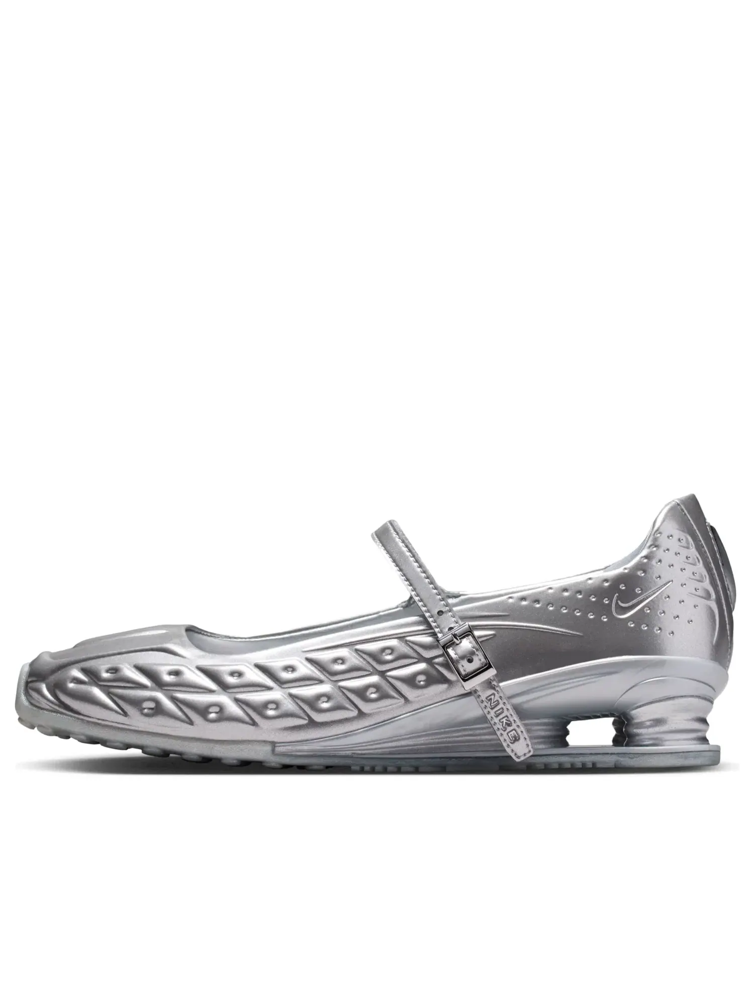 Женские кроссовки с амортизацией Nike Shox Z Calistra Metallic Silver — изображение 1 из 7, серебряный