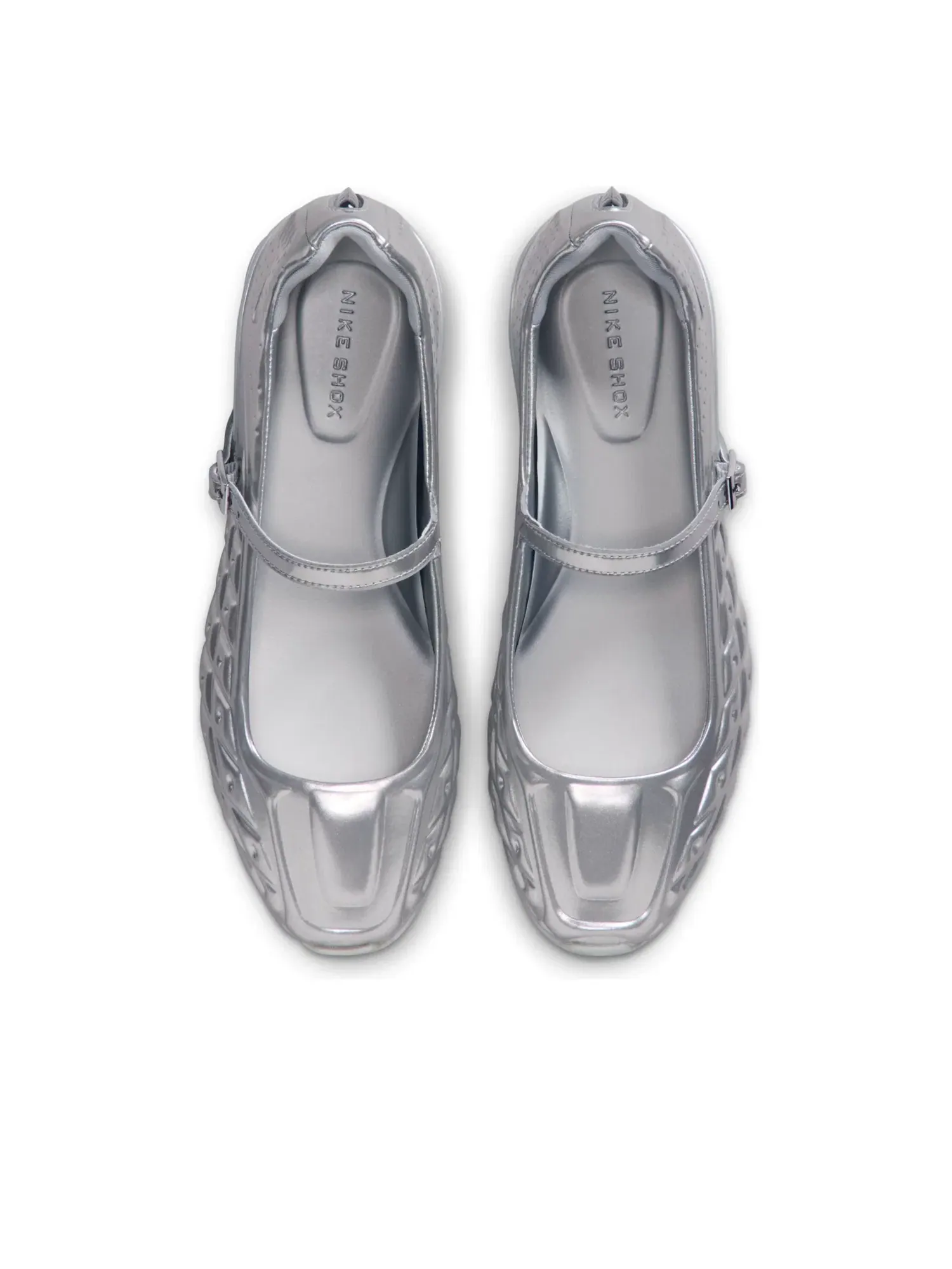 Женские кроссовки с амортизацией Nike Shox Z Calistra Metallic Silver — изображение 3 из 7, серебряный