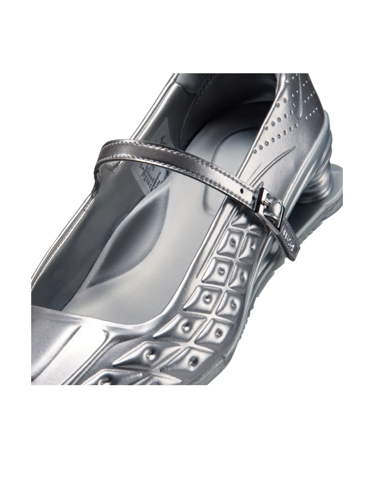 Женские кроссовки с амортизацией Nike Shox Z Calistra Metallic Silver — изображение 6 из 7, серебряный