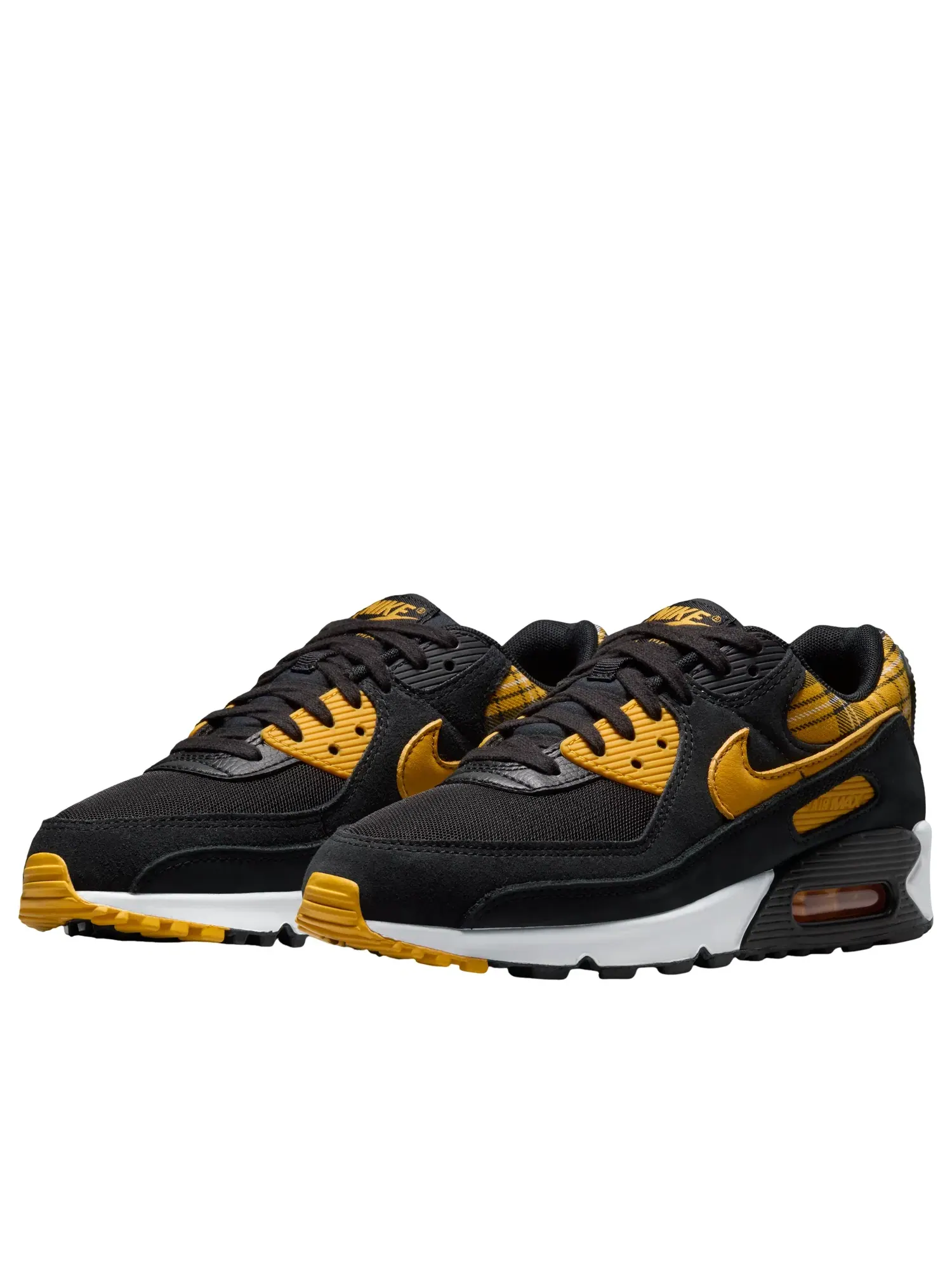 Женские кроссовки с принтом Air Max 90 Yellow Plaid Nike — изображение 4 из 6, черный