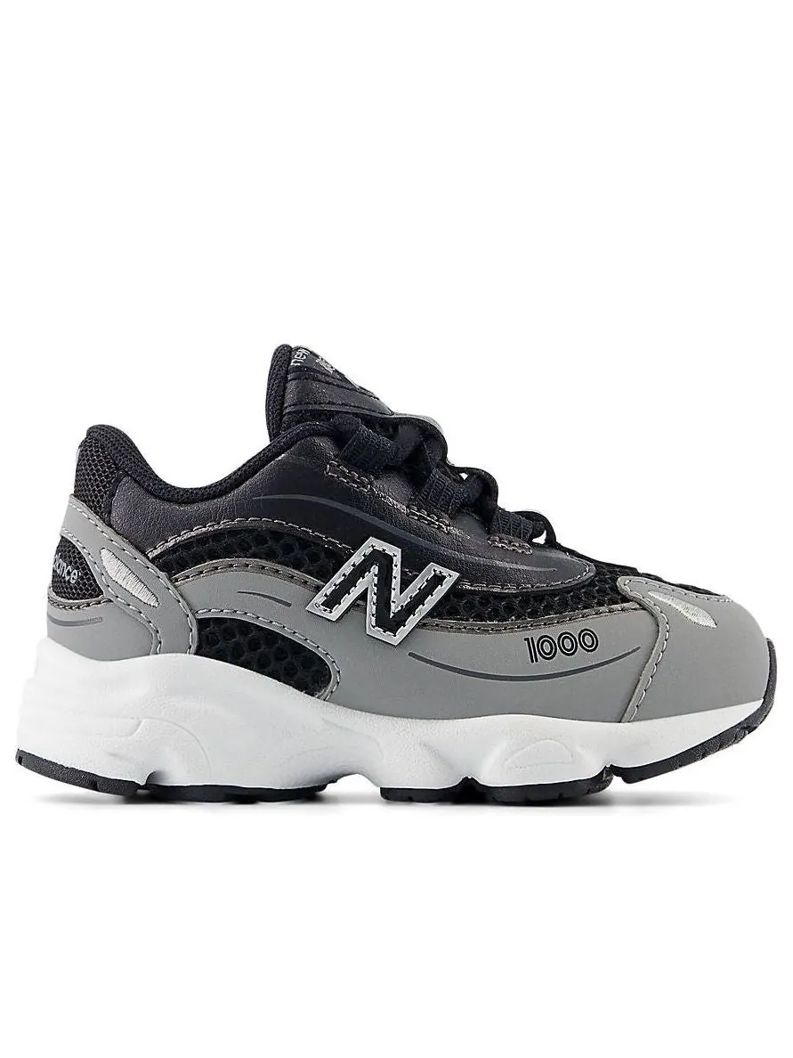 (TD) New Balance 1000 Bungee Lace 'Slate Grey Black' — изображение 2 из 5, серый/черный