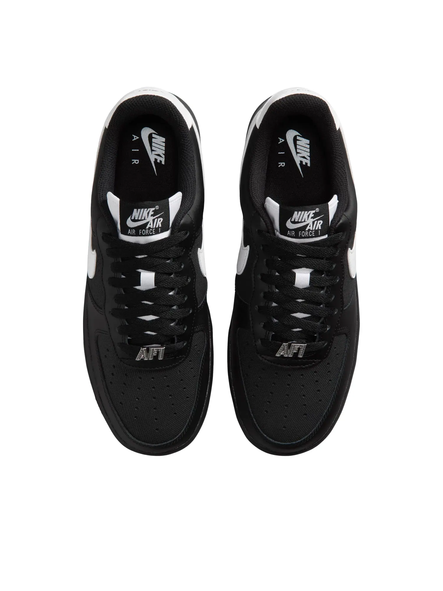 Женские кроссовки с кожаным верхом Nike Air Force 1 '07 SE Black White — изображение 3 из 7, черный