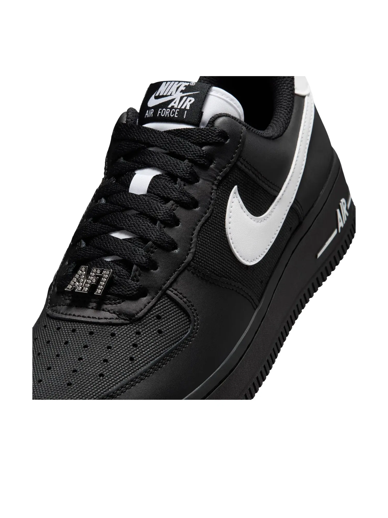 Женские кроссовки с кожаным верхом Nike Air Force 1 '07 SE Black White — изображение 6 из 7, черный