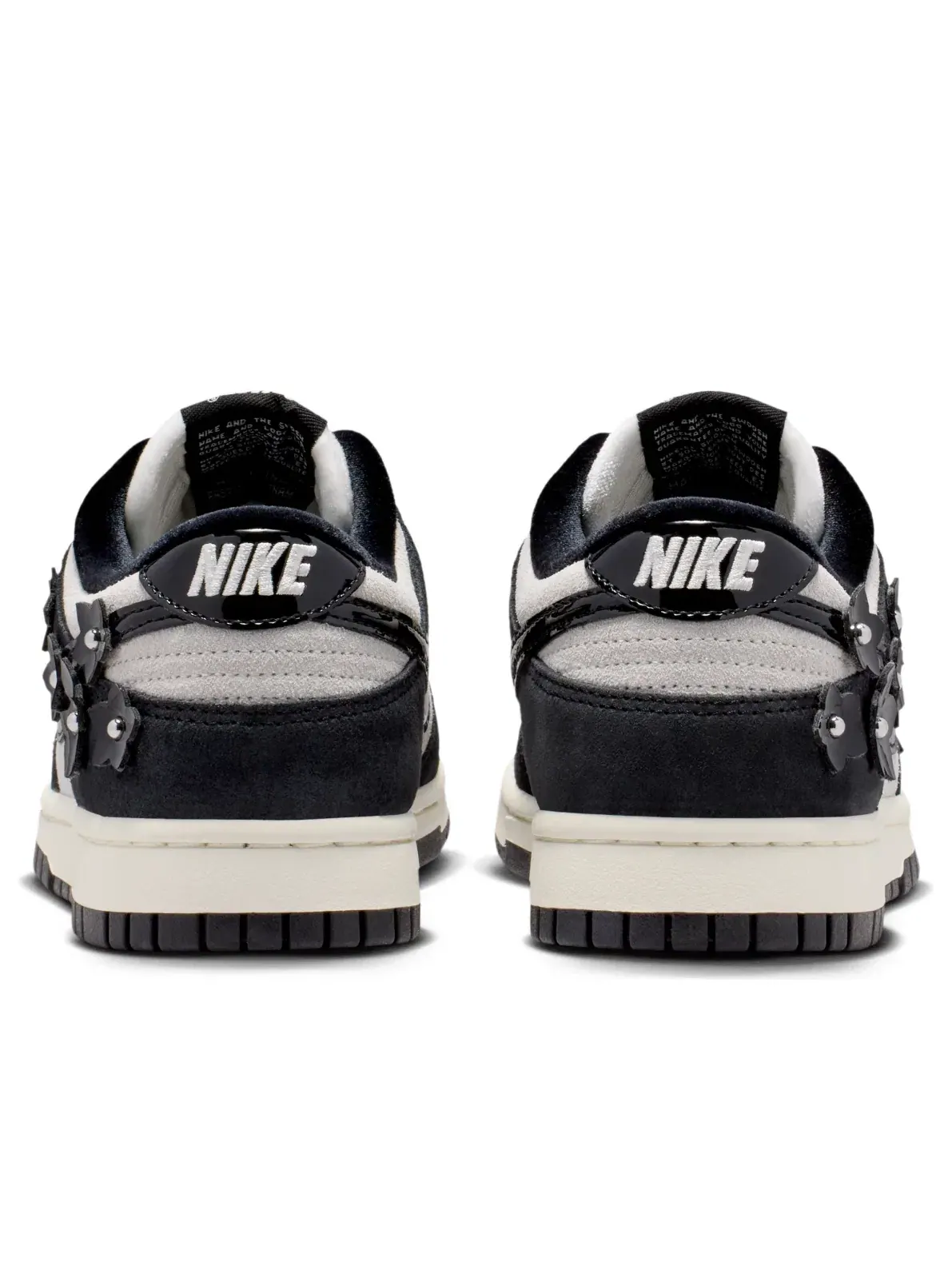 Женские кроссовки с кожаным верхом Dunk Low Florette Black White Nike — изображение 4 из 6, черный