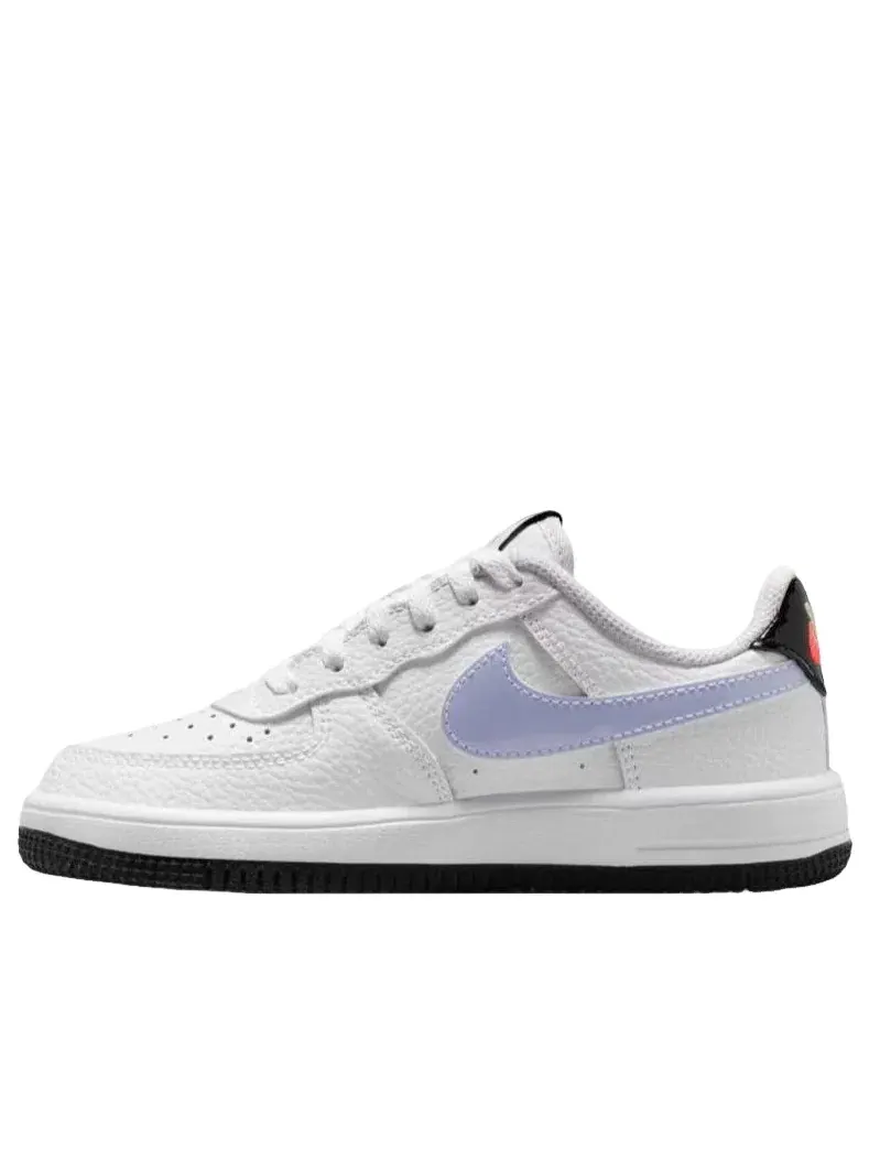 Детские кроссовки с кожаным верхом Nike Air Force 1 Low White Black Flash Crimson — изображение 2 из 5, белый